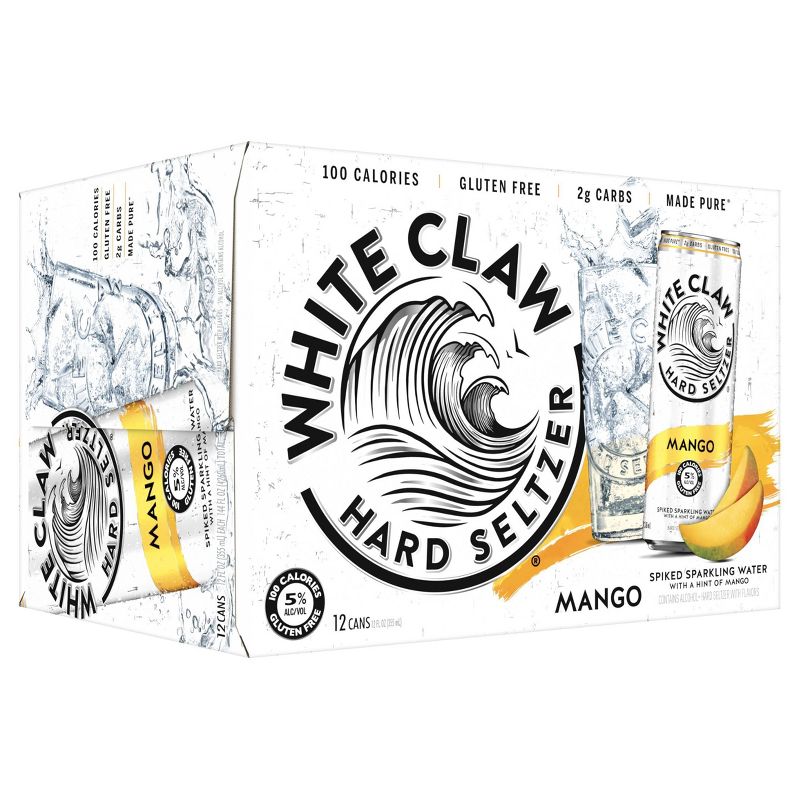 White Claw Mango Hard Seltzer - 12pk/12 fl oz Slim Cans