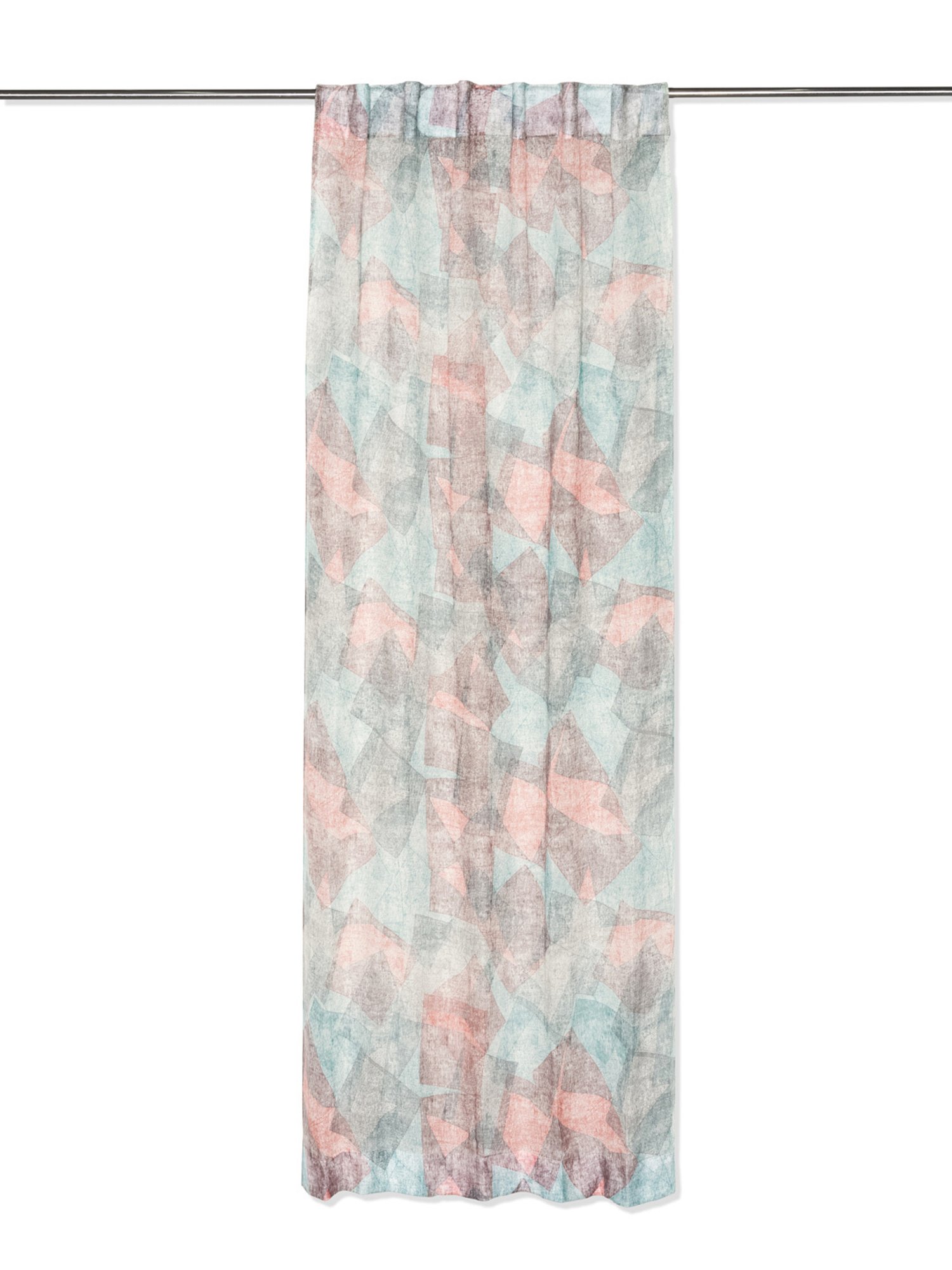 Fabindia Home Symphony Printed Blue Linen Long Door Curtain (9ft)