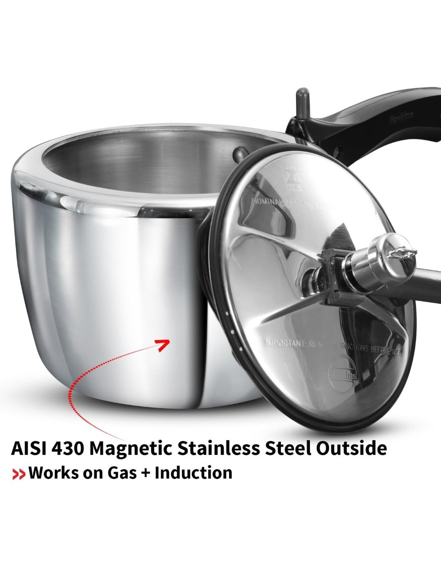 Hawkins Silver Stainless steel Pressure Cooker (2.5 L)