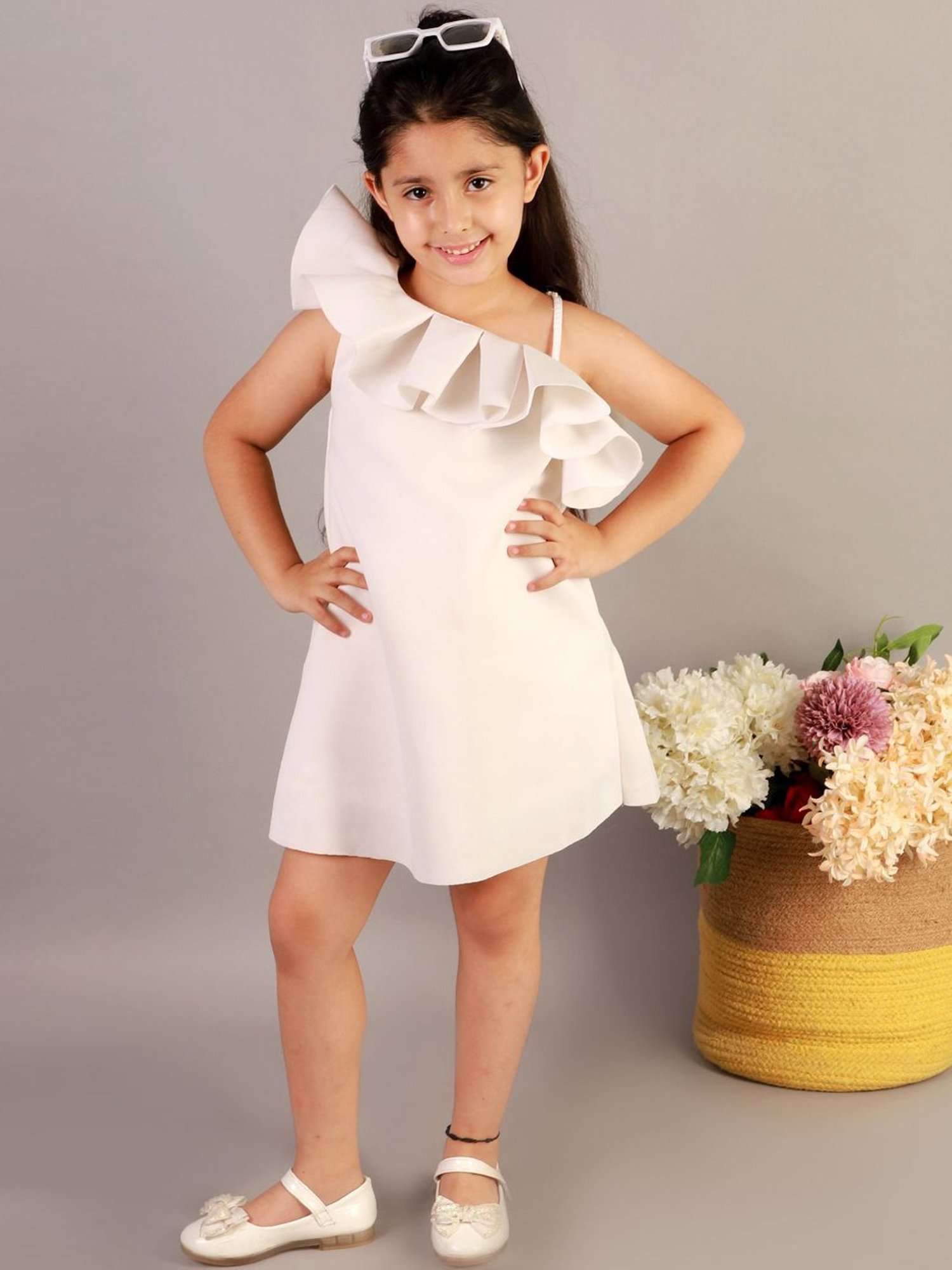 KidsDew White Straight Fit Dress