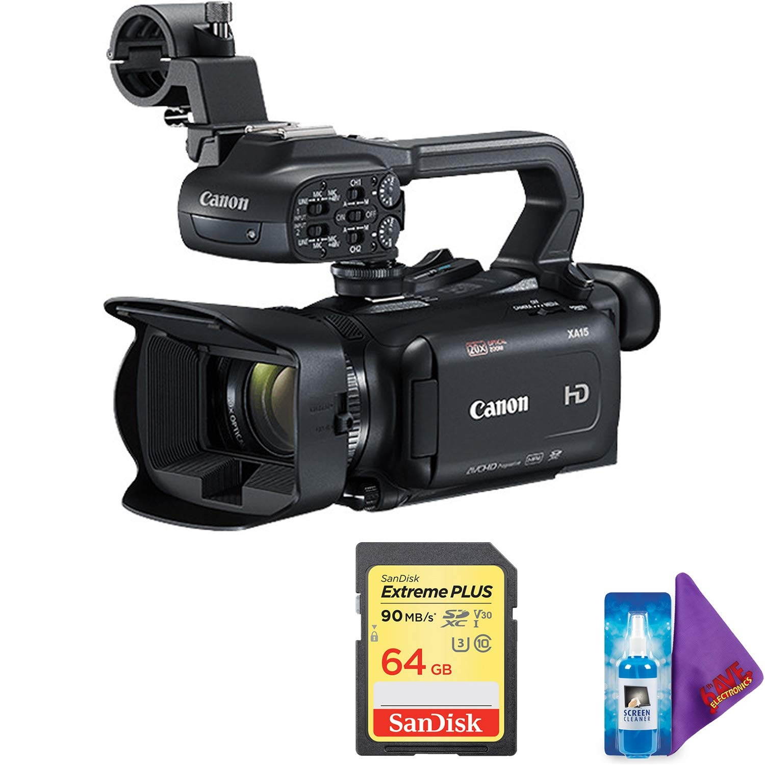 Canon XA15 Compact Full HD Camcorder with SDI, HDMI, and Composite Output + Pro Memory Card
