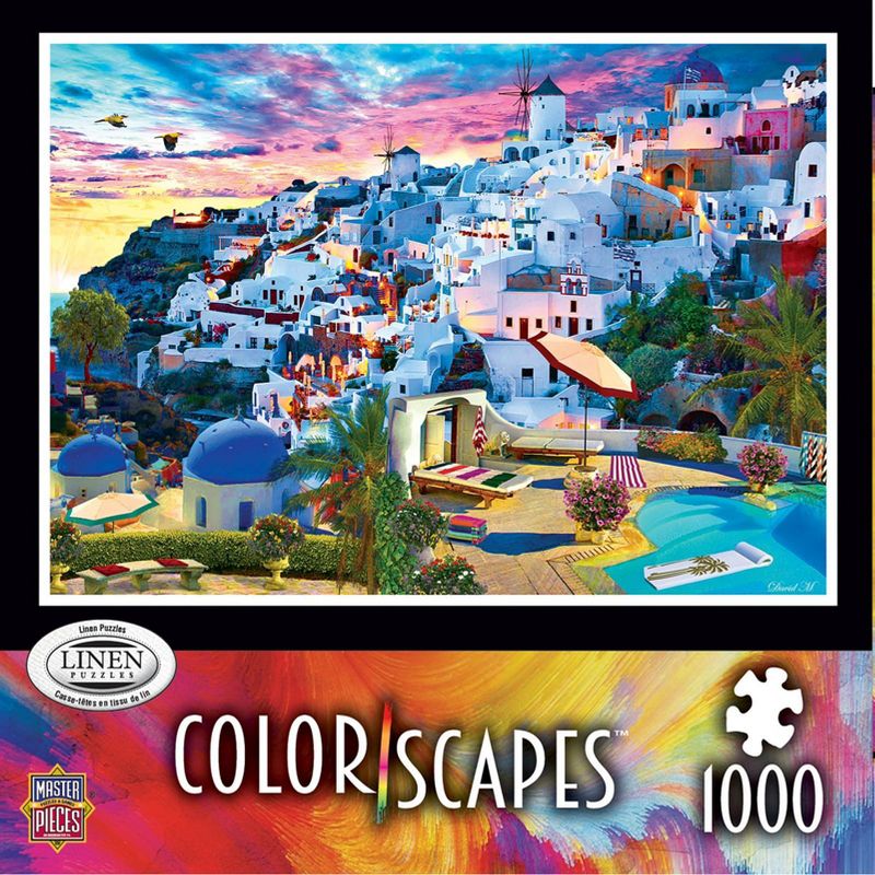 MasterPieces Colorscapes Santorini Sky 1000 Piece Linen Jigsaw Puzzle