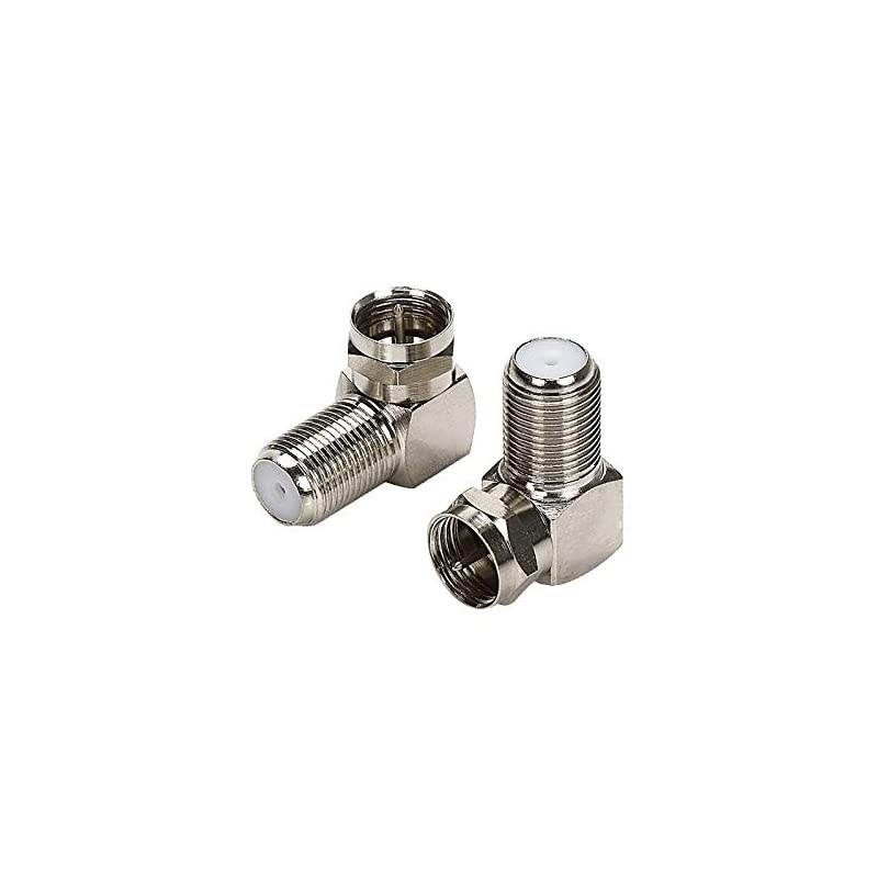 F Type Right Angle 90 Degree Male to Female Cable Connector Coax Adapter Pack of 2