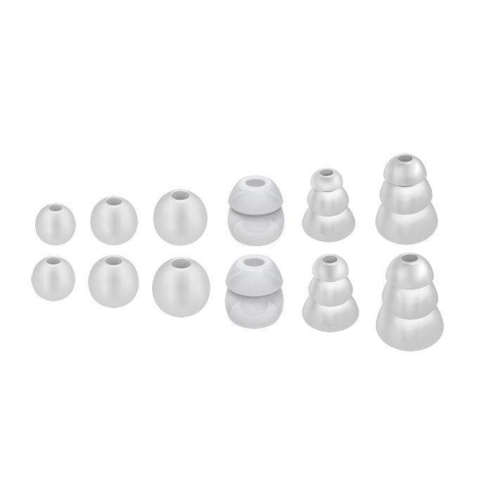 MEE Audio Replacement Eartips Combo set - 6 Pair in Various sizes - Clear