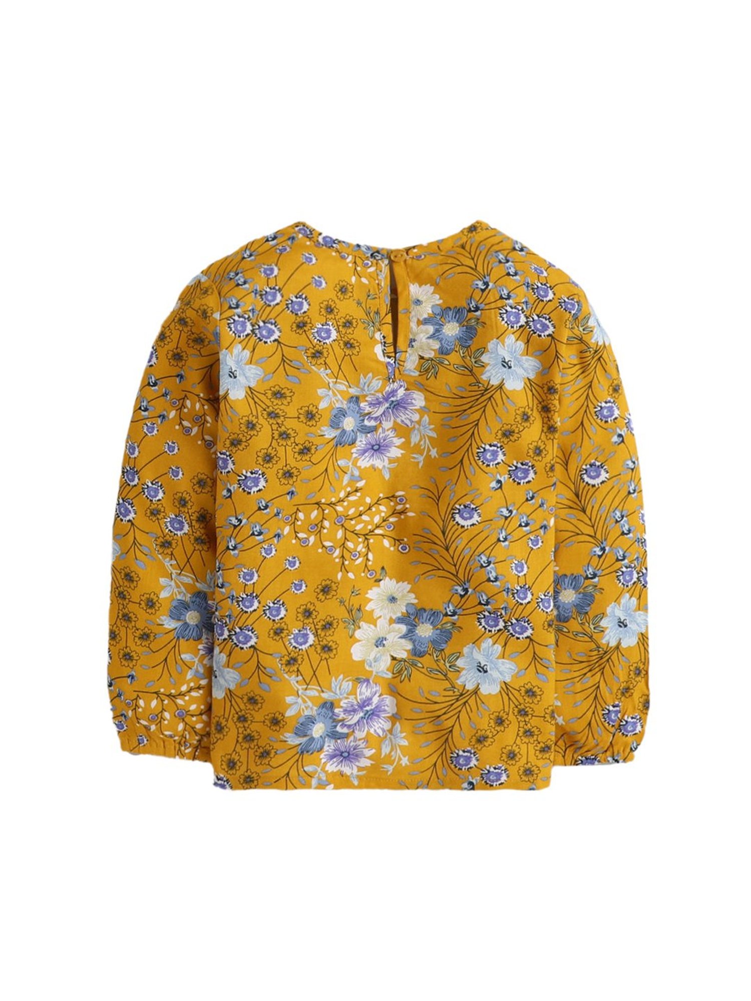 The Magic Wand Kids Yellow Floral Print Top