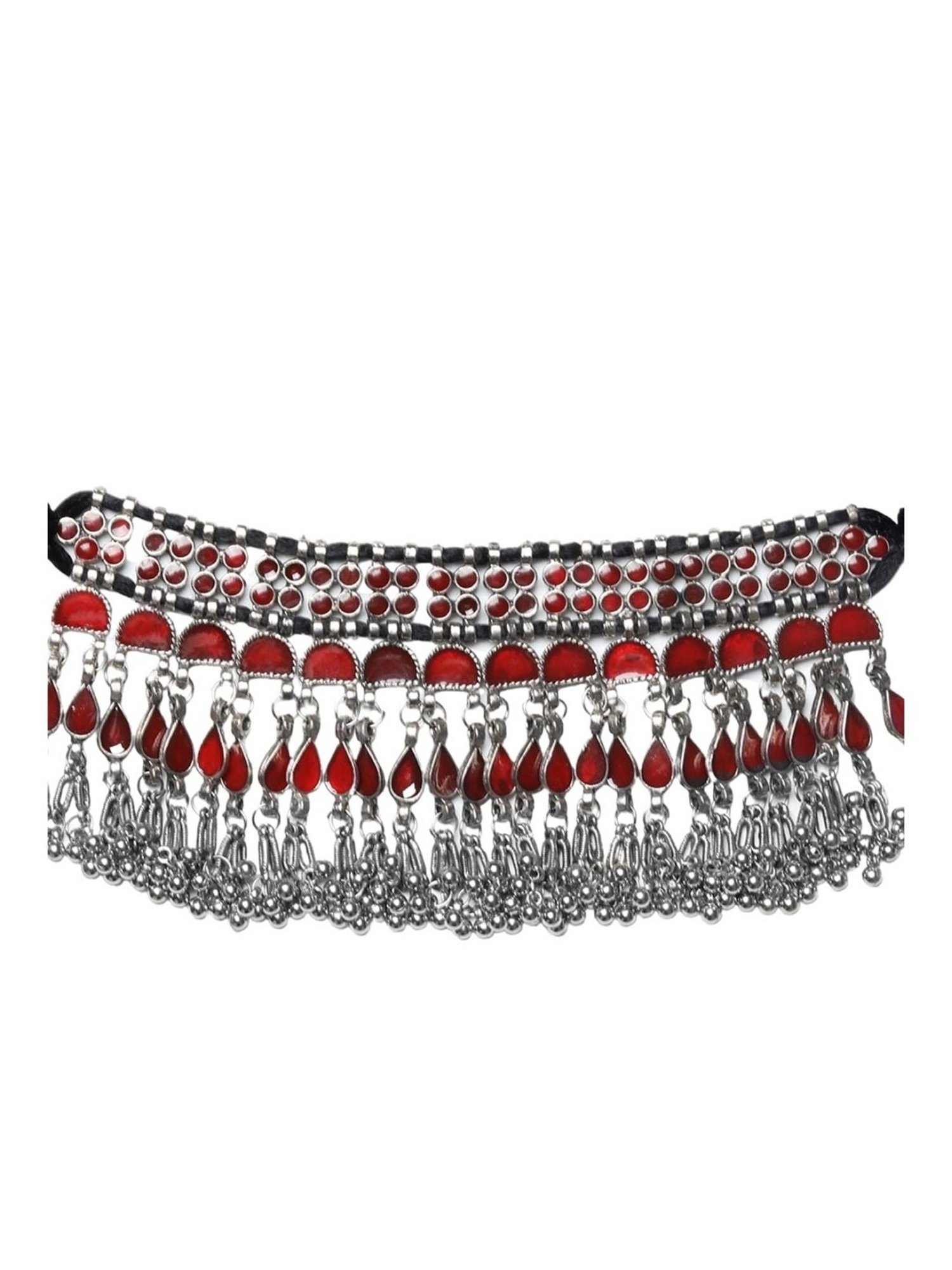 Teejh Ethnic Zaira Red Choker Necklaces for Women