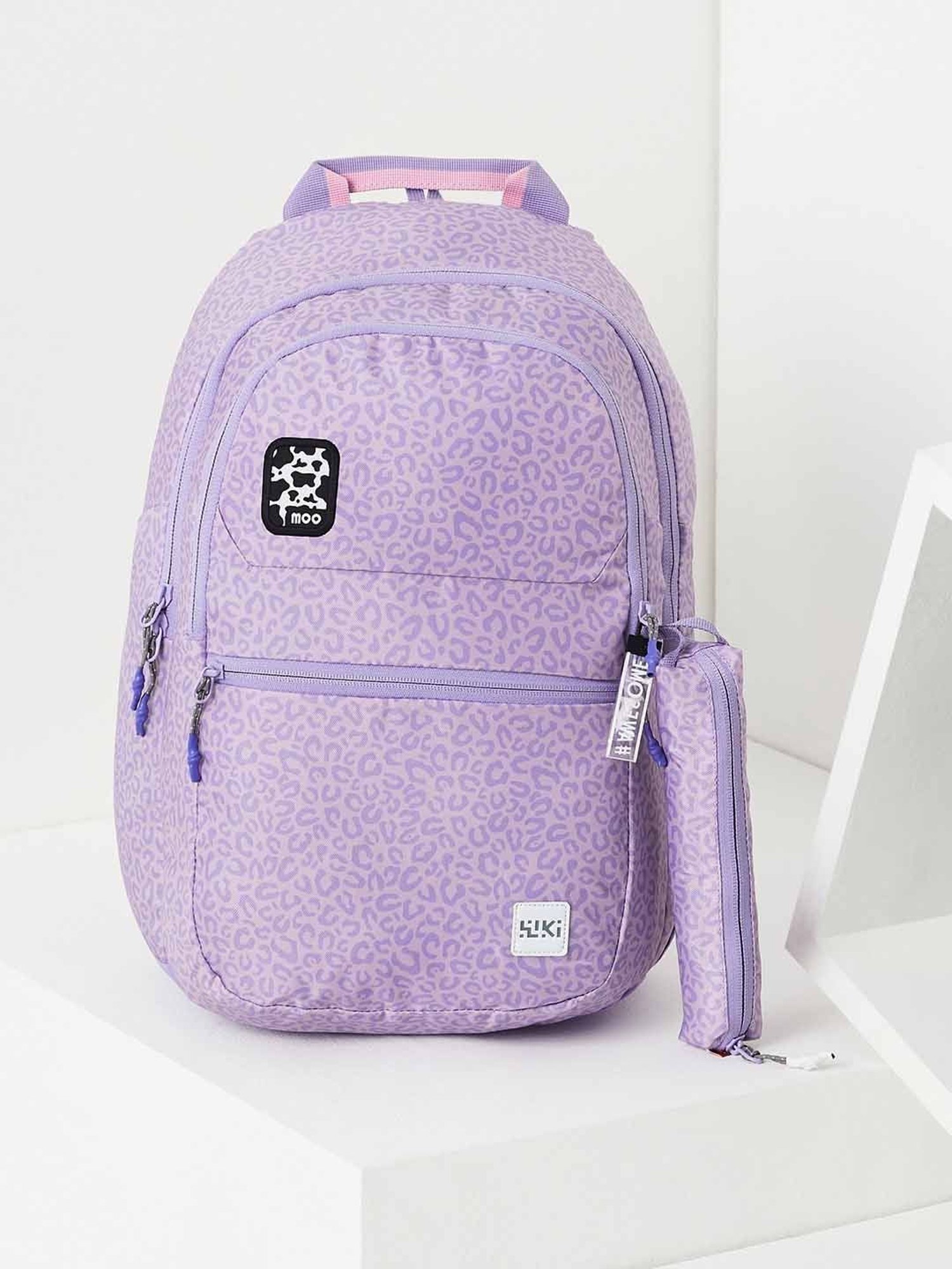 Wiki Back to School 1 Purple Polyester Printed Backpack - 22 Ltrs