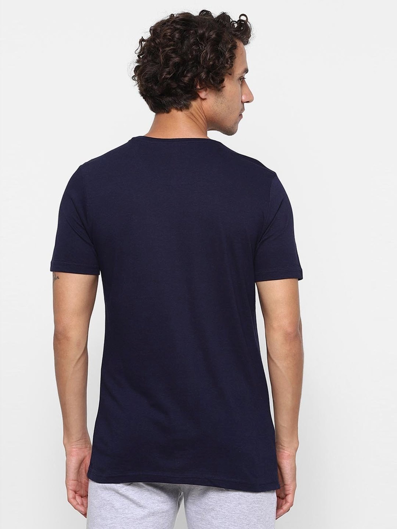 Ajile by Pantaloons Navy Slim Fit Lounge T-Shirt