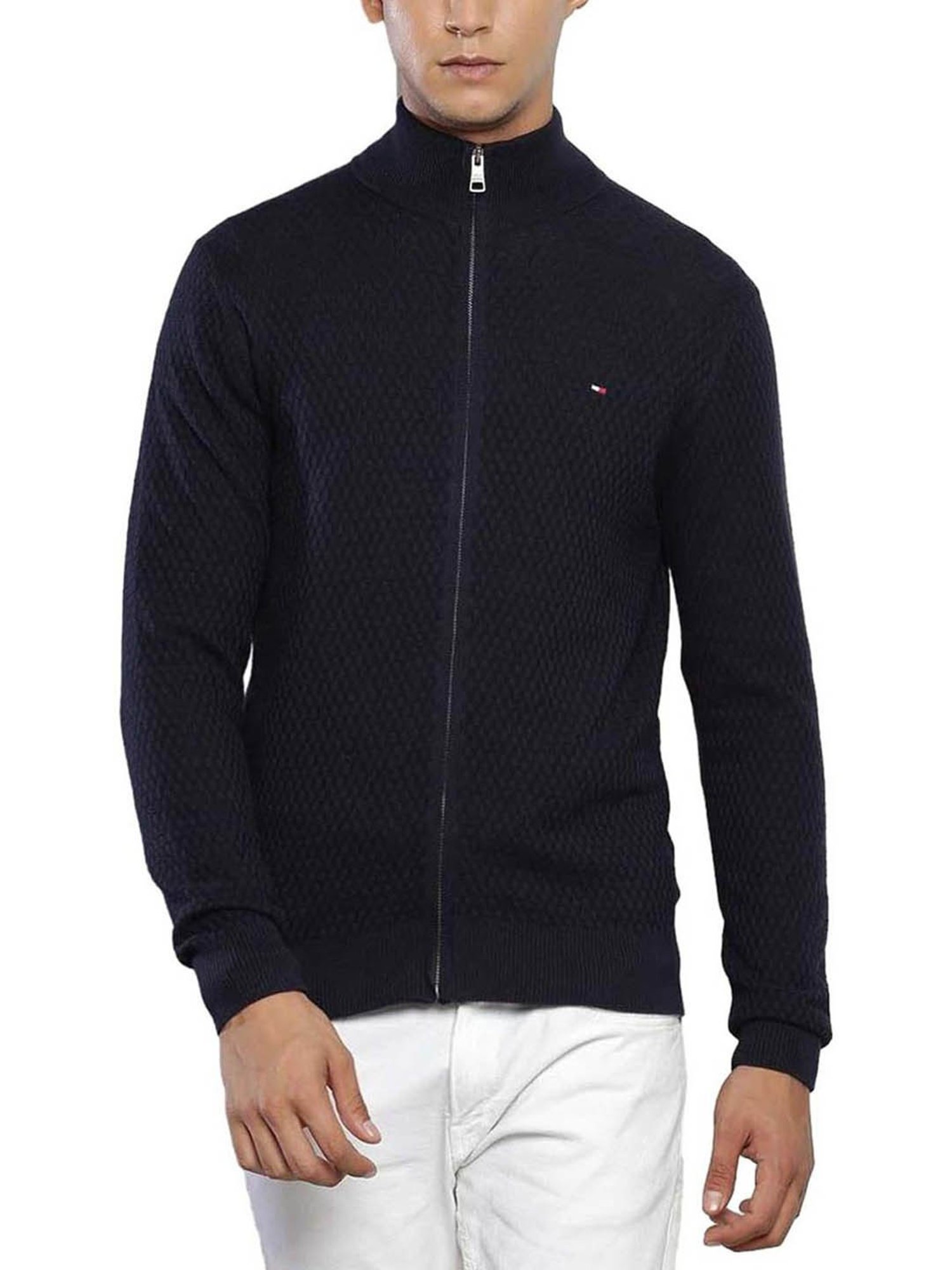 Tommy Hilfiger Desert Sky Cotton Regular Fit Self Pattern Sweater