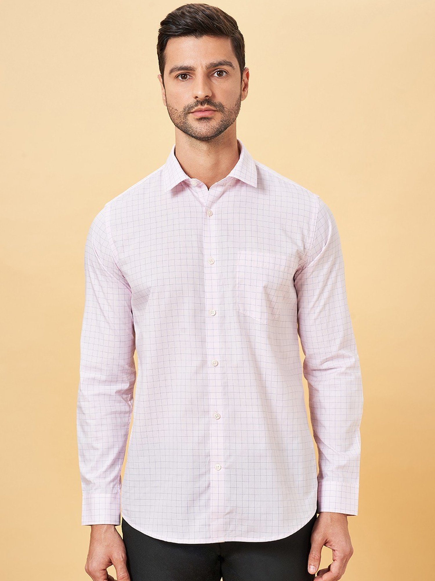 Peregrine by Pantaloons Blossom Cotton Slim Fit Checks Shirt