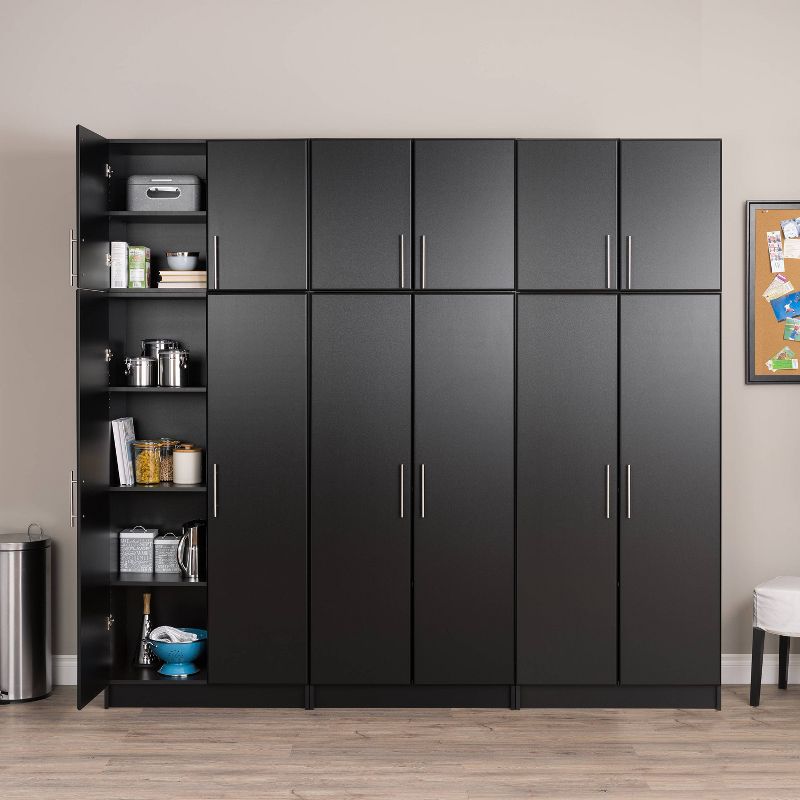 96" Elite with 6 Storage Cabinet Set Black - Prepac