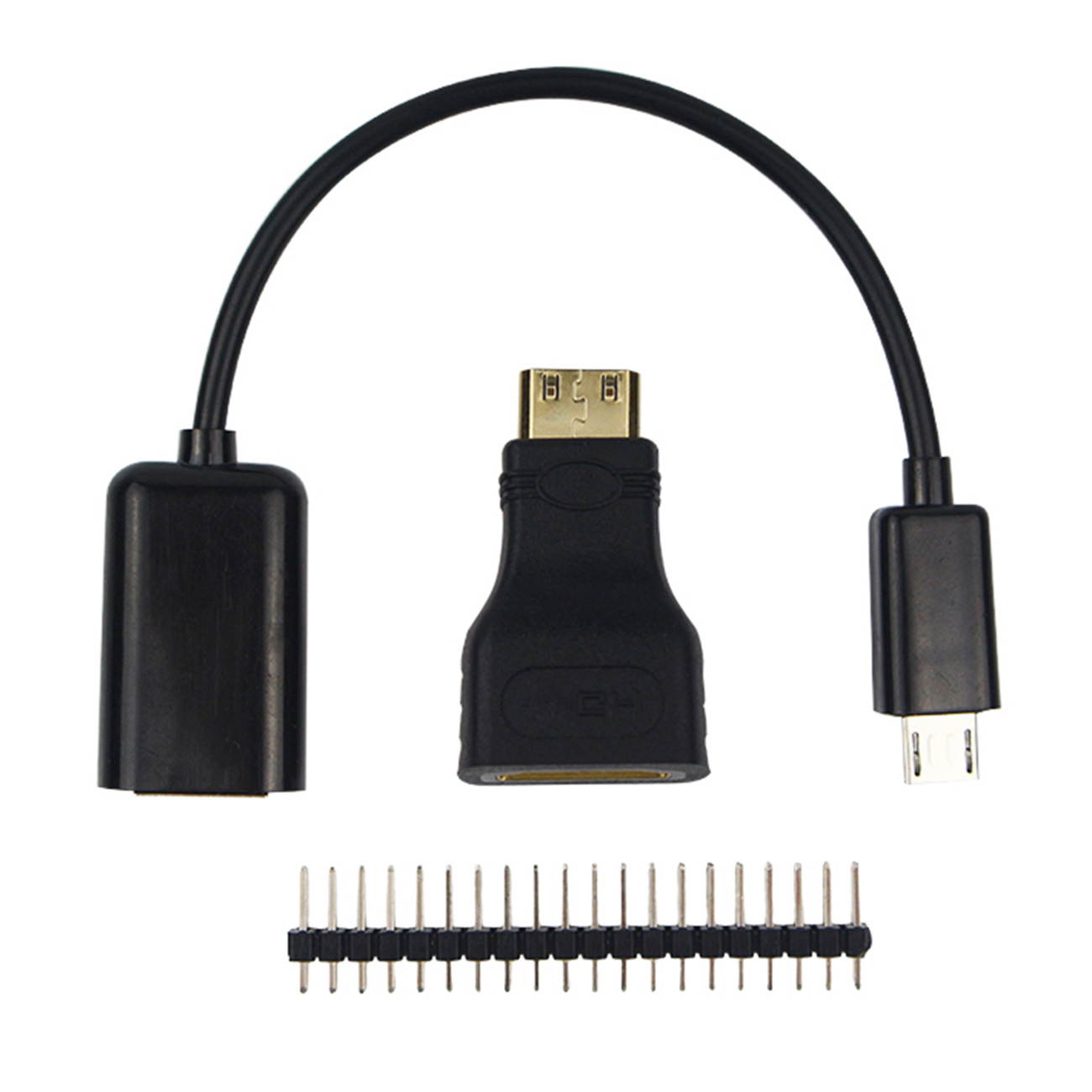 Raspberry PI zero package accessories OTG + HDMI adapter + Pin