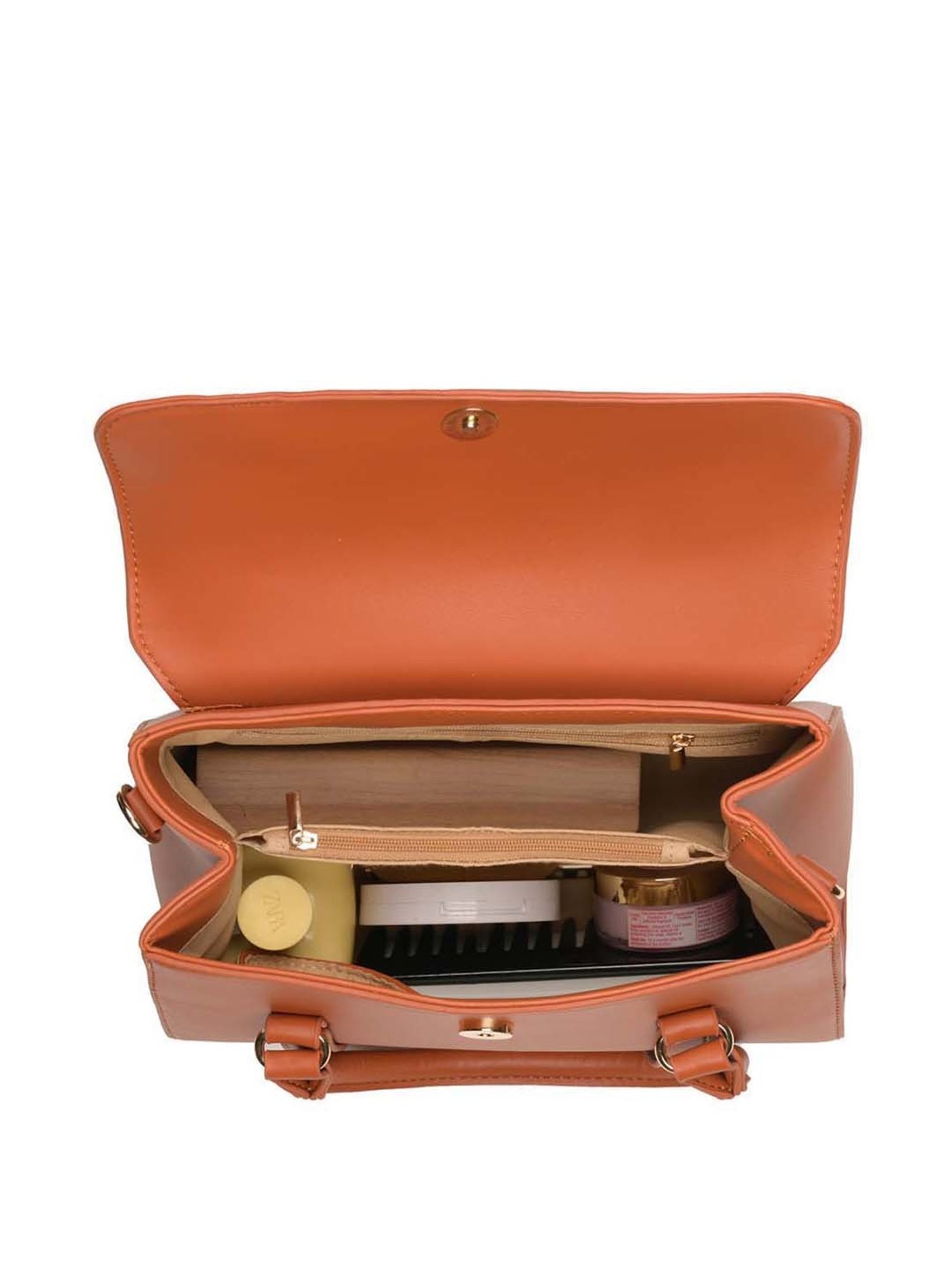 Sugarush Roxane Tan Solid Medium Handbag