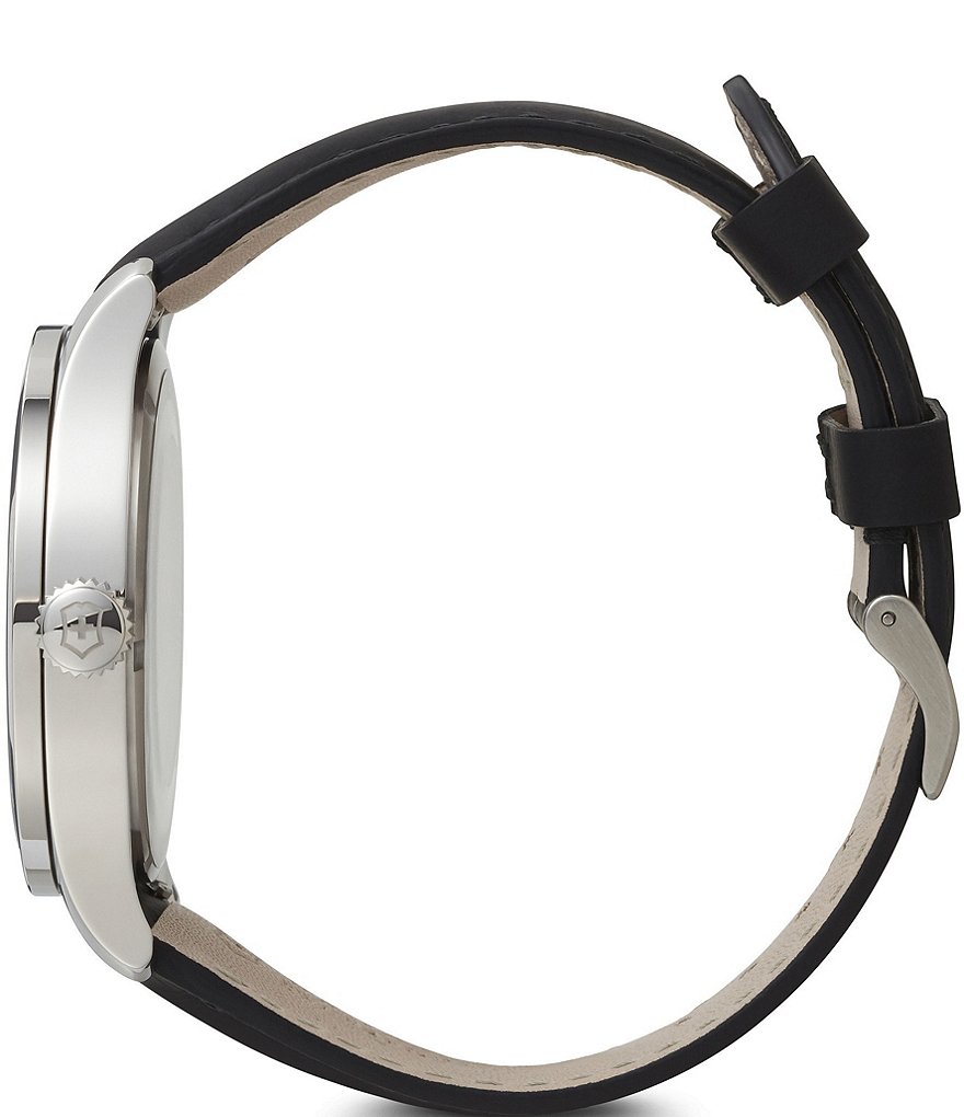 Victorinox Swiss Army Mechanical Alliance Black Leather Strap Watch