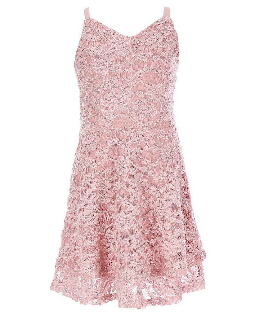 Honey and Rosie Big Girls 7-16 Lace Tiered A-Line Dress