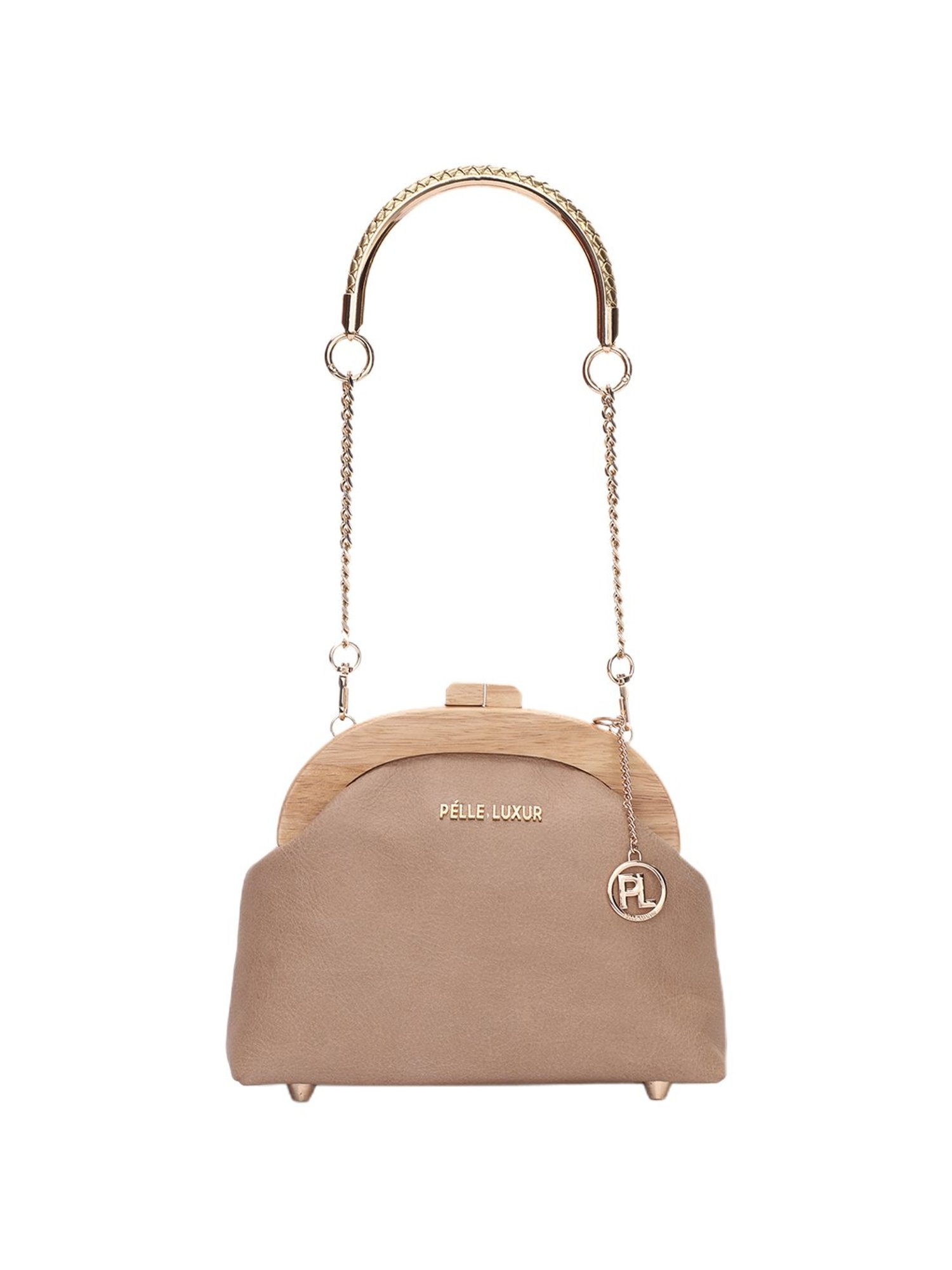 PELLE LUXUR Beige Small Shoulder Bag