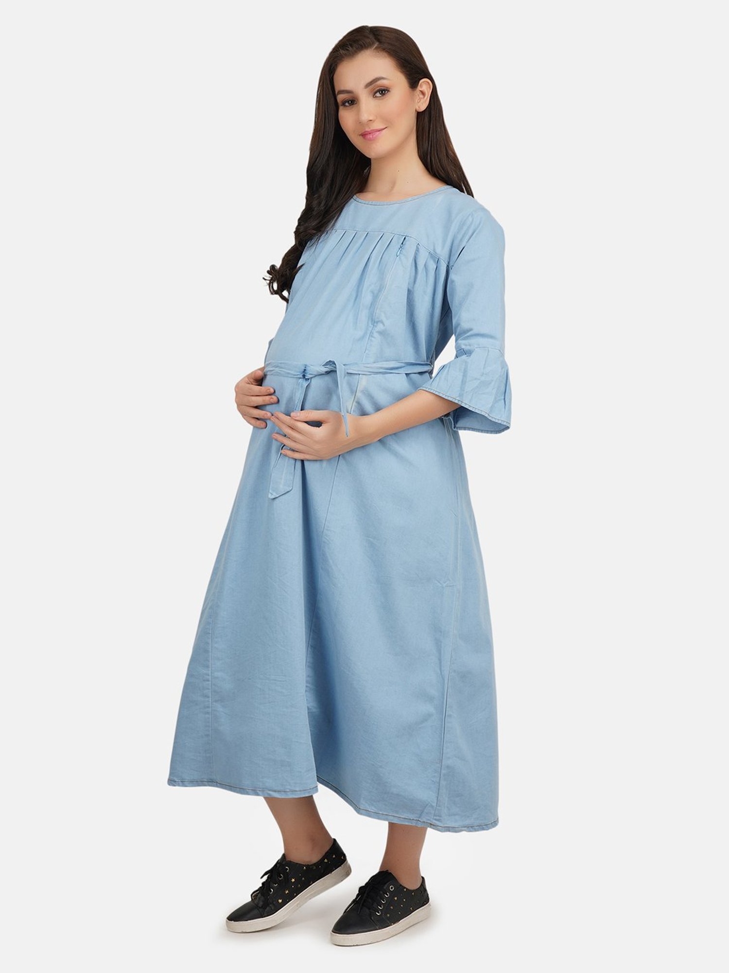 KOI SLEEPWEAR Light Blue Maternity Dress