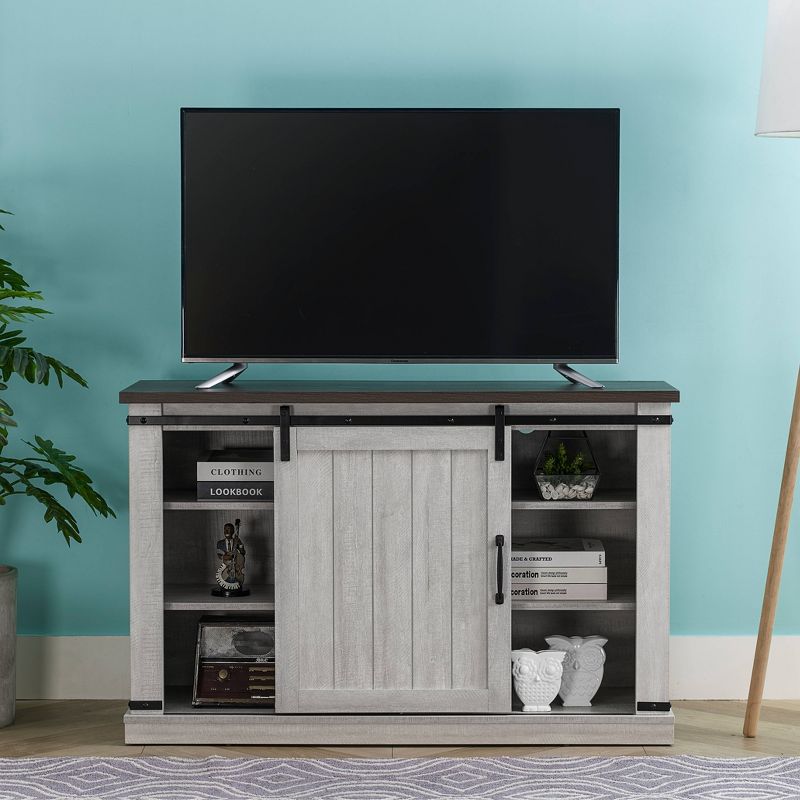 47.2" TV Stand For TVs up to 52" Saw Cut Off White - Home Essentials