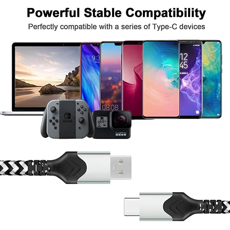 USB Type C Cable 10 Ft3 Pack Long Fast Charger USB C Cable for Samsung Galaxy S10 S9 S8 Plus Nylon Braided High Speed Cord Compatible for Note 10 9 8Google Pixel 3 3a 2XLMoto G6 G7LG V30