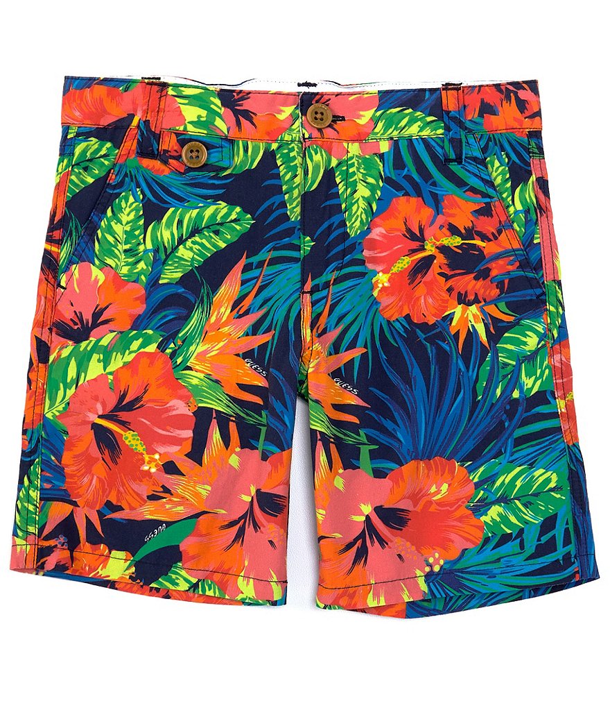 Guess Little Boys 2T-7 Tropical Floral Bermuda Shorts