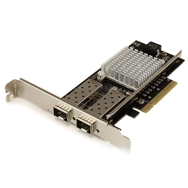 com 10G Network Card - 2X 10G Open SFP+ Multimode LC Fiber Connector - Intel 82599 Chip - Gigabit Ethernet Card (PEX20000SFPI), Black