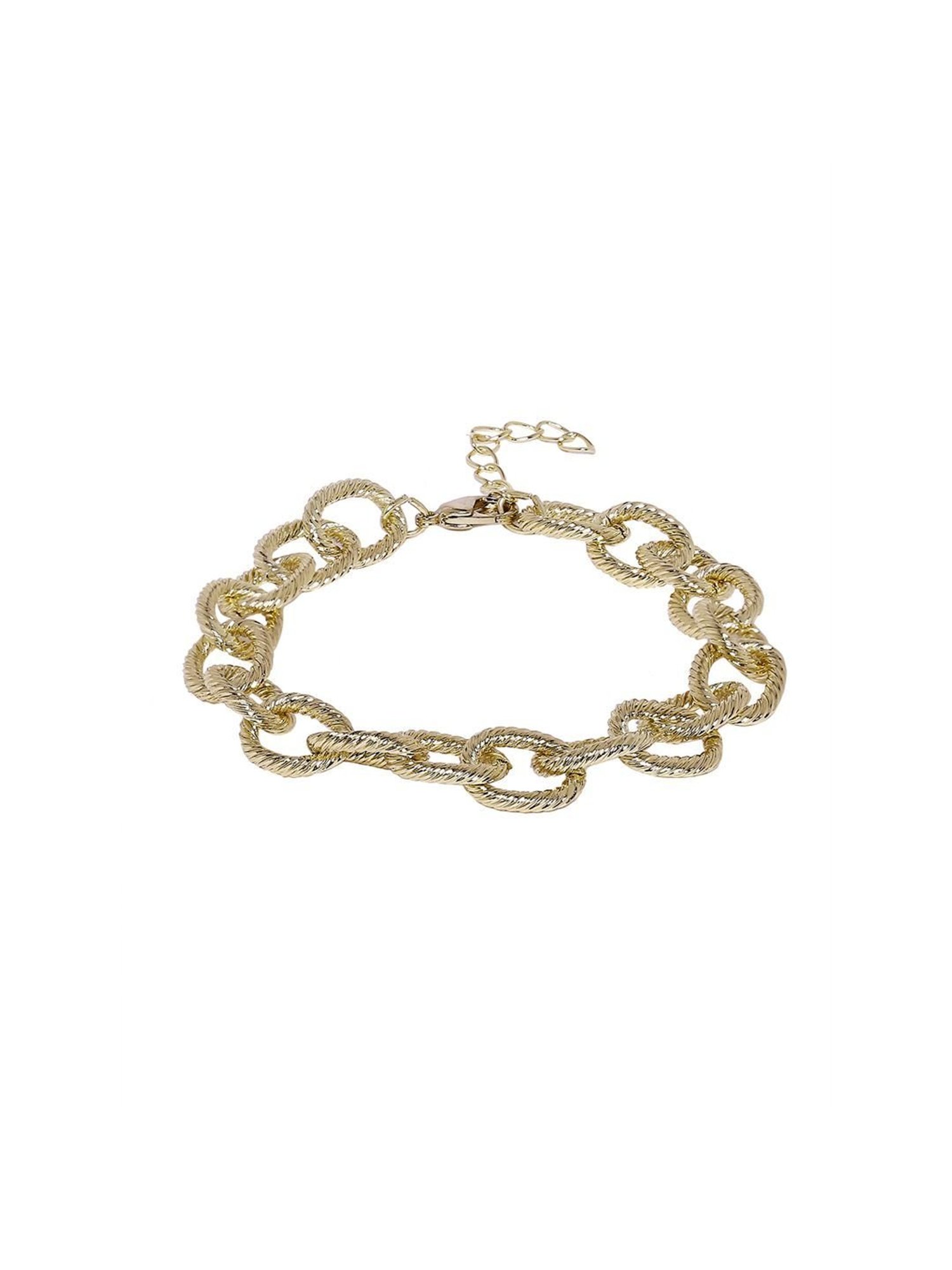 OOMPH Golden Tone Stylish Latest Loop Chain Fashion Bracelet for Women
