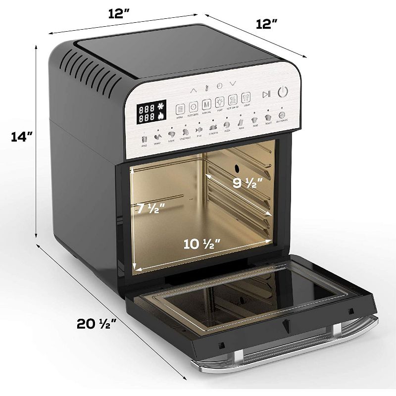 GoWISE 12.7-Quart Electric 15-in-1 Programmable Air Fryer and Oven Combo, Silver