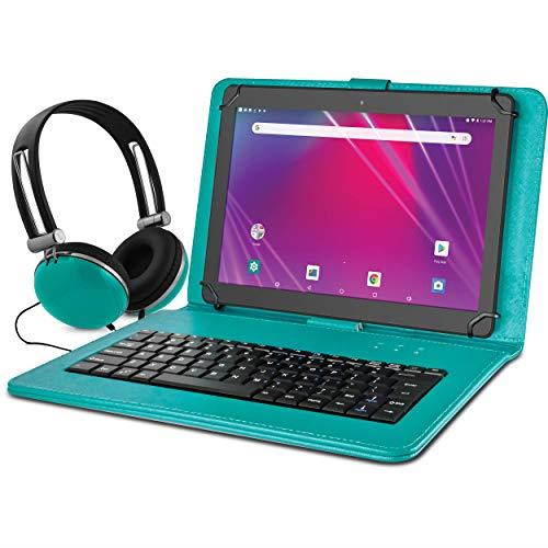 Ematic EGQ239BDTL 10.1" Tablet 16 GB Android 8.1 Headphone and Leather Bundle