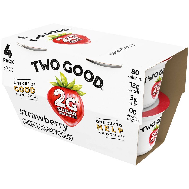 Dannon Two Good Strawberry Greek Yogurt - 4pk/21.2oz