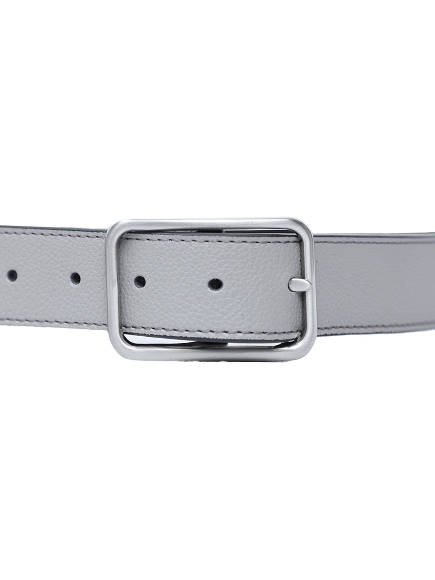 BULCHEE Grey & Black Leather Reversible Formal Belt for Men