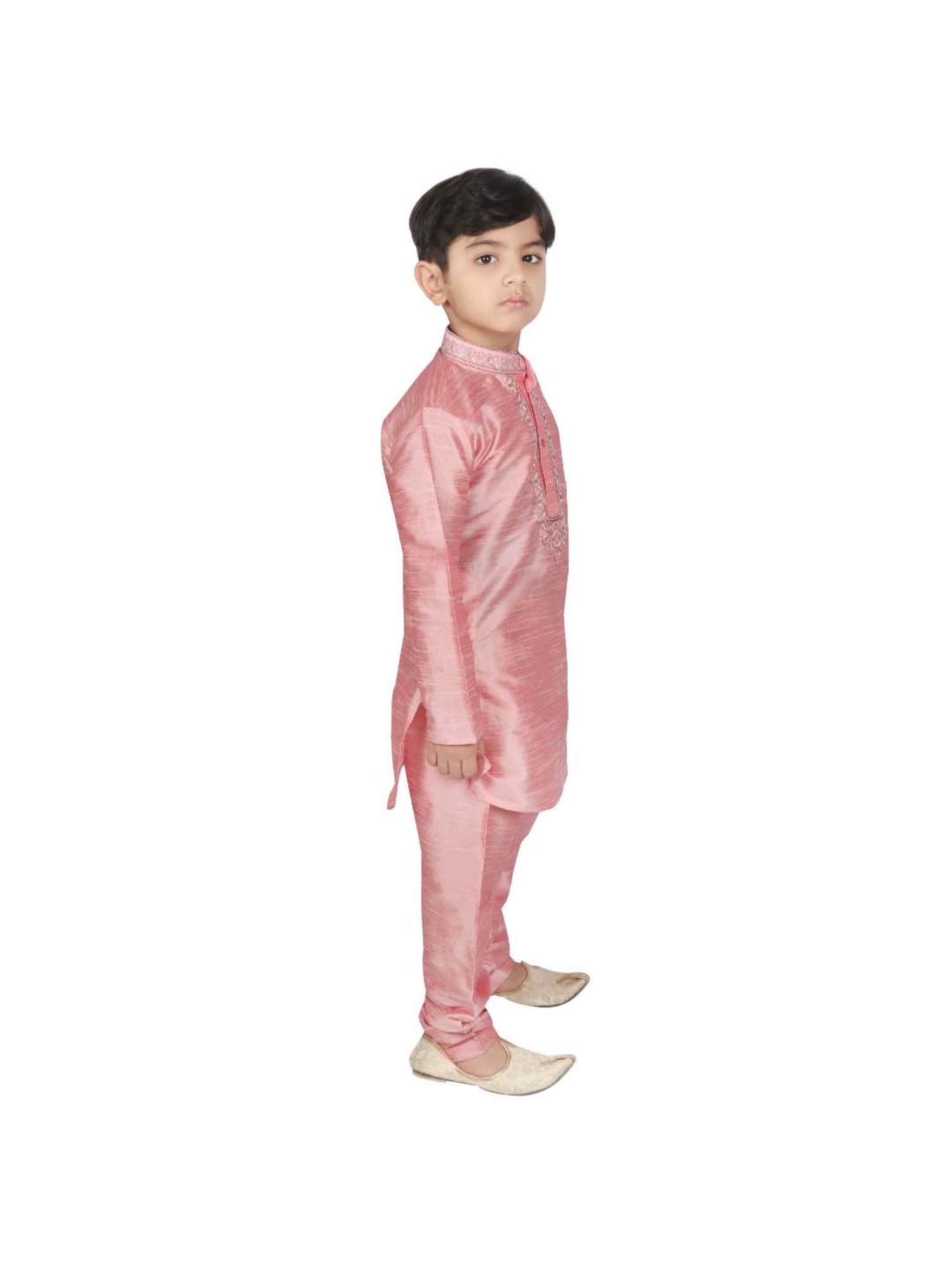 SG Yuvraj Kids Pink Embroidered Kurta with Pyjama