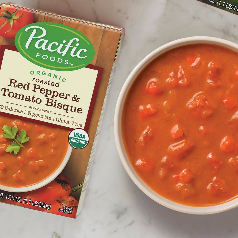 Pacific Foods Organic Roasted Red Pepper & Tomato Bisque - 17.6oz