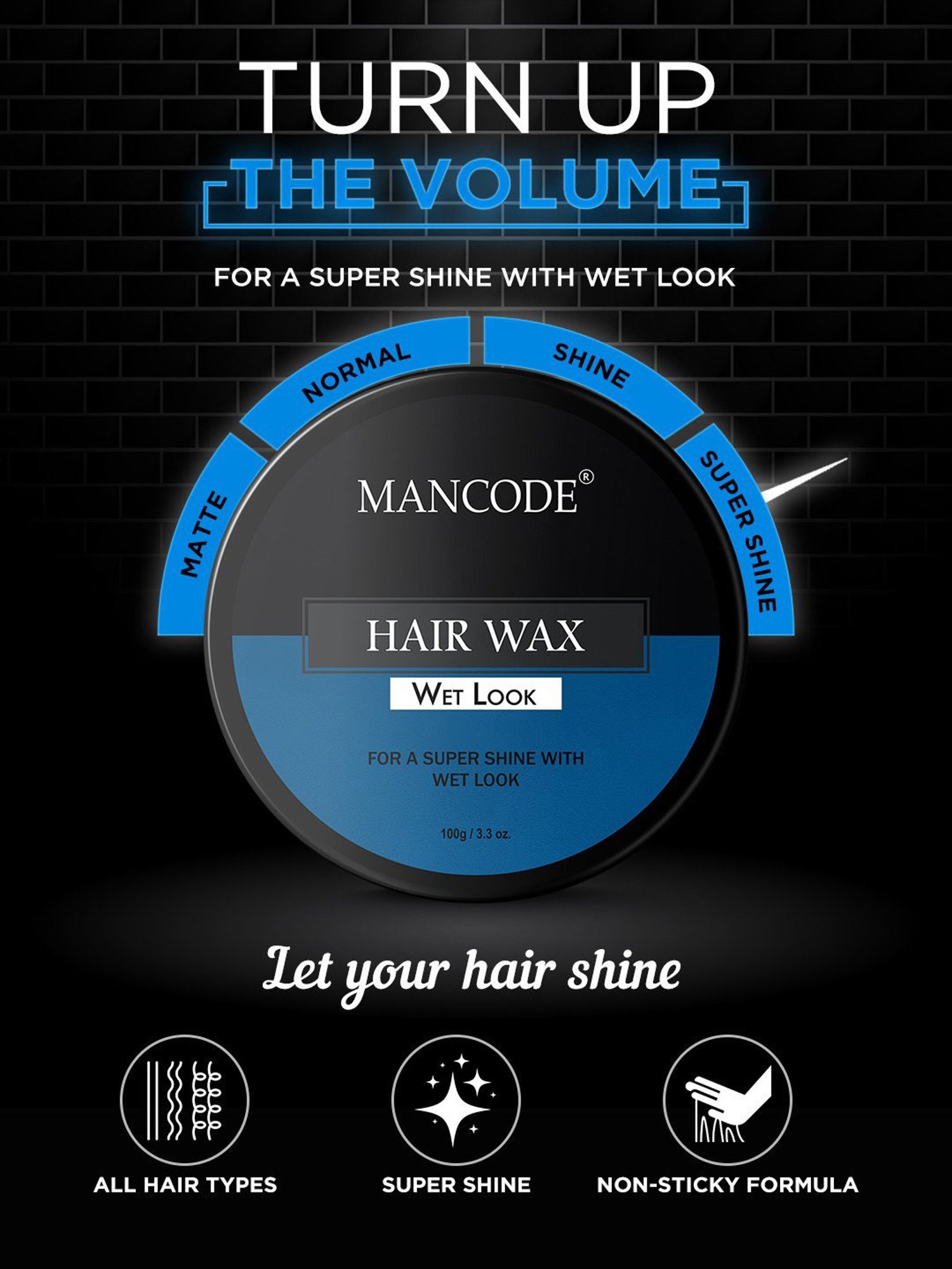 Mancode Wet Look Hair Wax - 100 gm