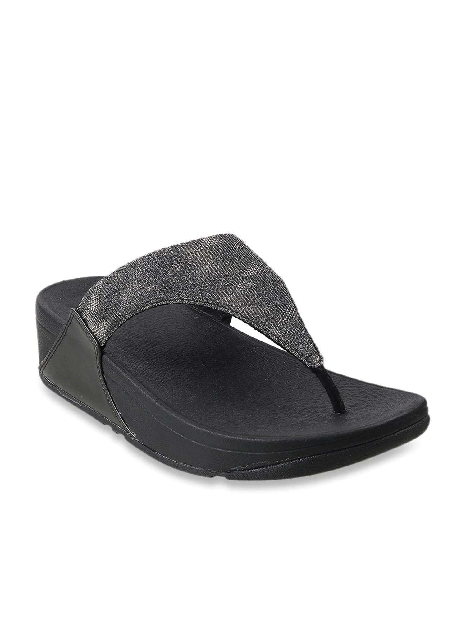 FitFlop Women's Black Thong Wedges