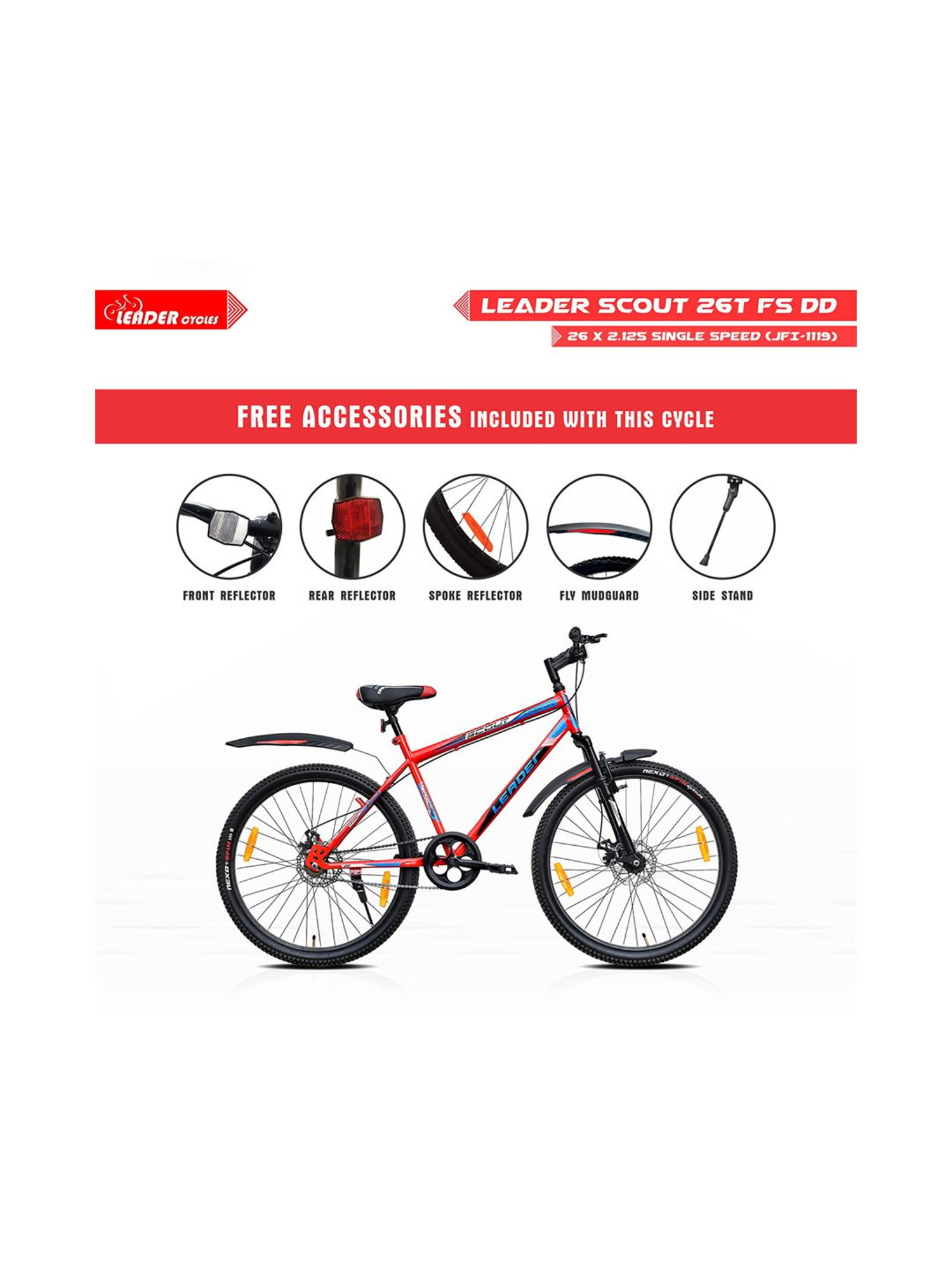 Leader Scout Bicycles (Red) Size - 26T