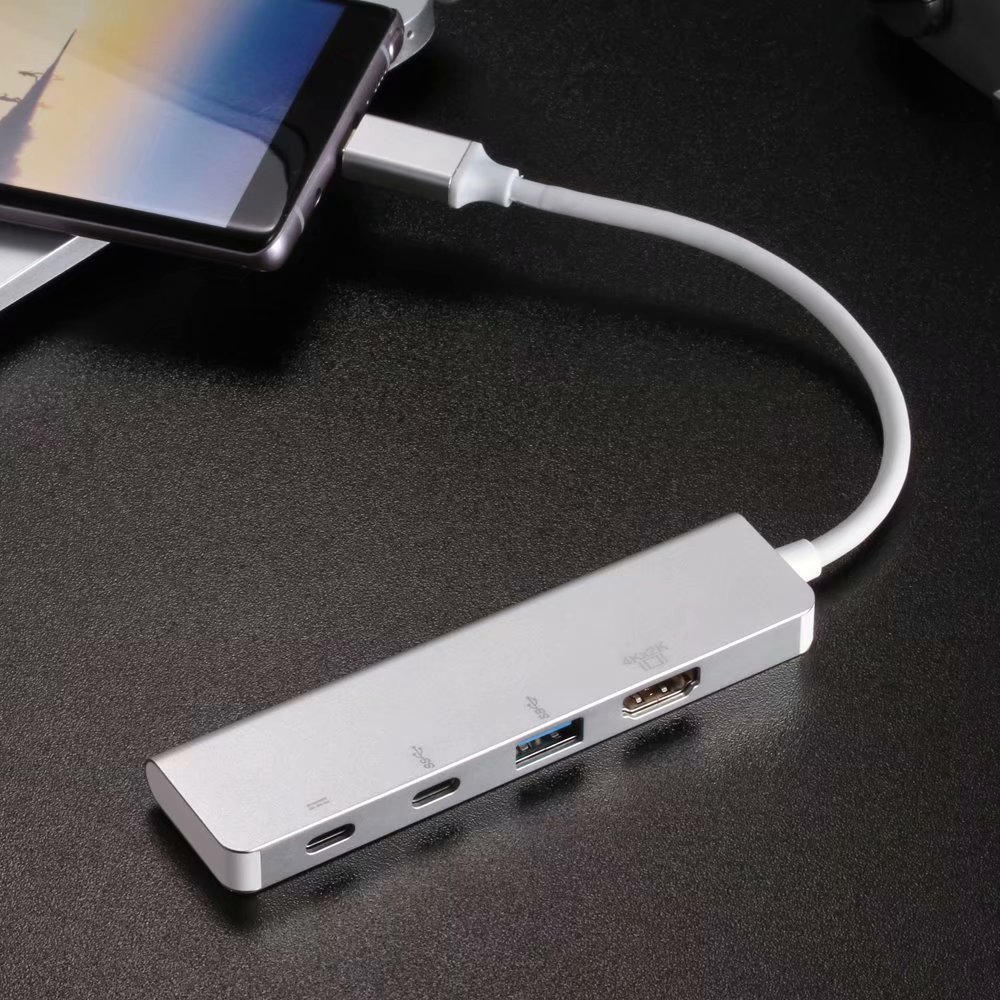 Type-C 4-in-1 Almighty HUB Multi-port Adapter with HDMI 4K USB3.0 PD USB-C HUB, 4 in 1 USB-C to 4K HDMI USB 3.0 PD Type-C Dock.