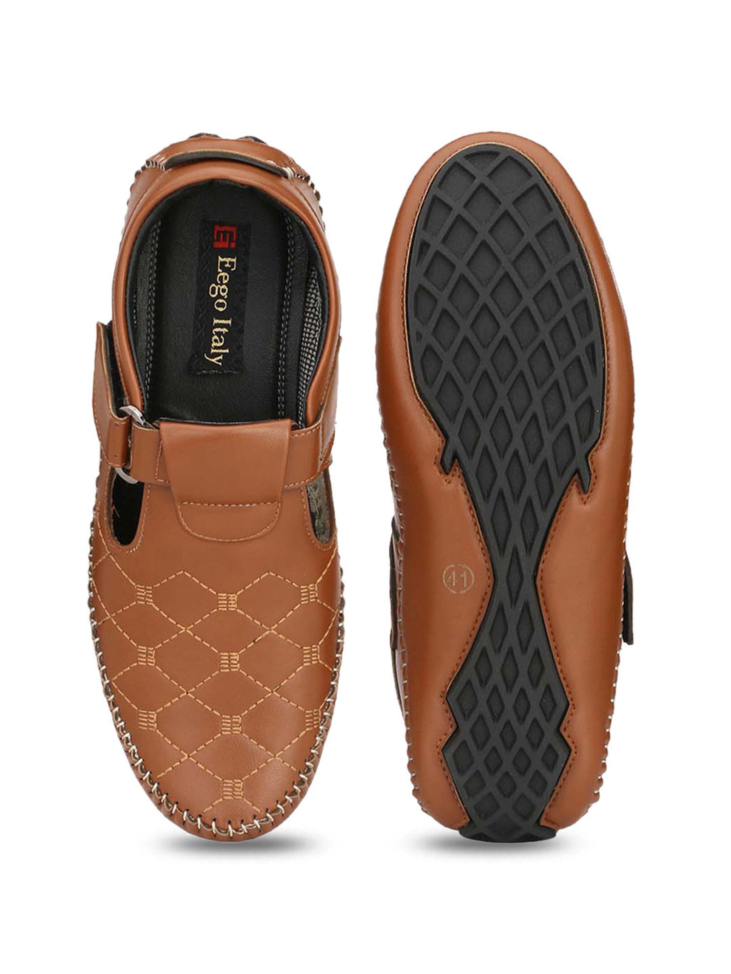 Eego Italy Men's Tan Fisherman Sandals