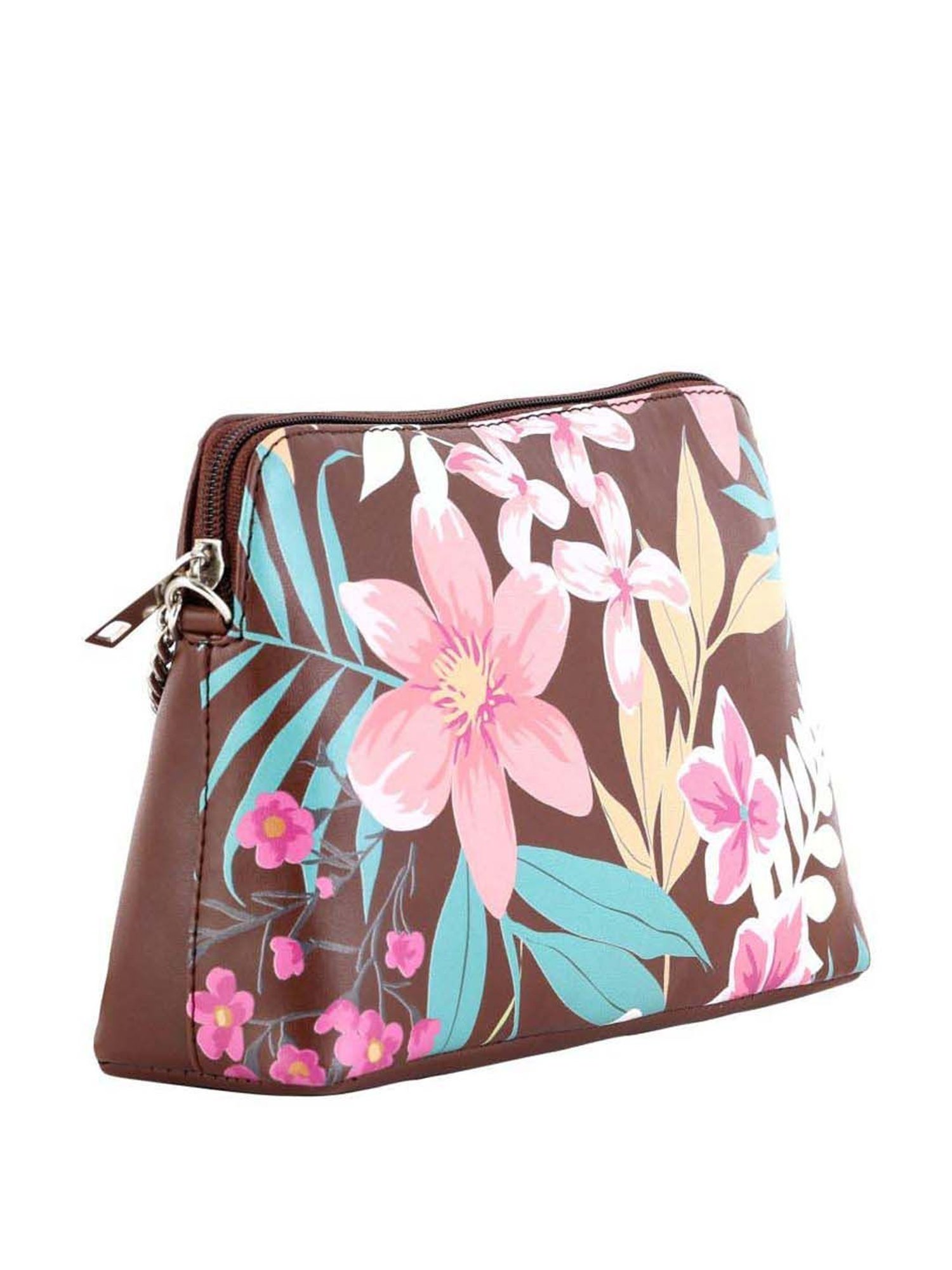 Toteteca Brown Printed Medium Sling Handbag