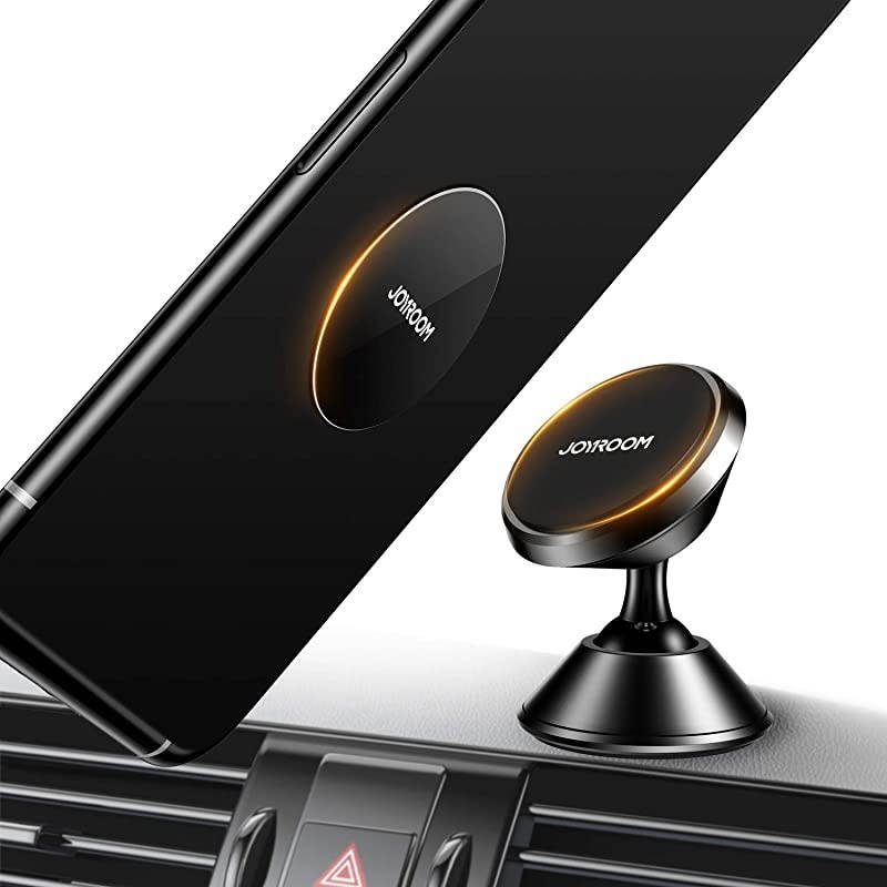 Magnetic Phone Mount for Dashboard,  [Strong Magnets6] Phone Holder for Car, 360&deg; Adjustable Black Alloy Car Mount, Magnetic Phone Holder for Car