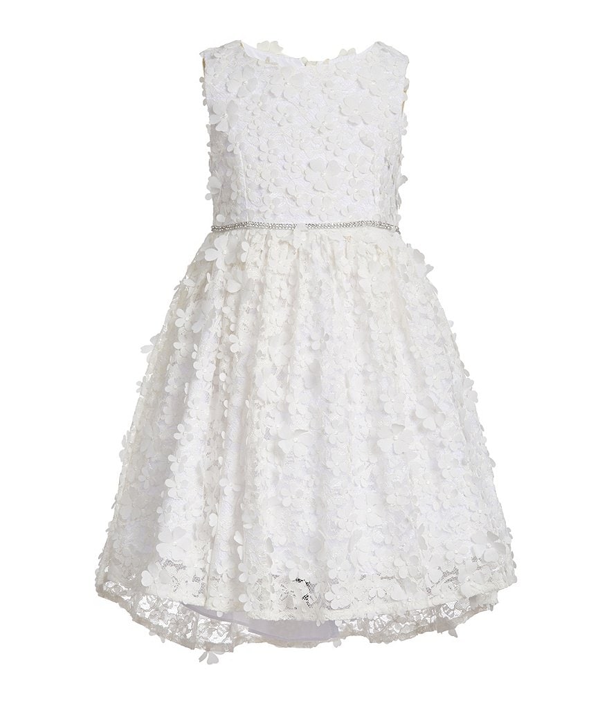 Badgley Mischka Little Girls 4-6X 3D Floral Hi-Low Dress