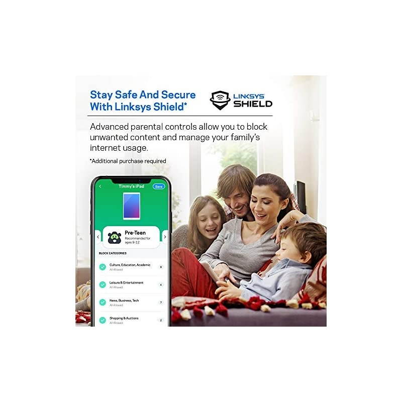 WHW0303) Velop Mesh Router (Tri-Band Home Mesh Wi-Fi System for Whole-Home Wi-Fi Mesh Network) 3-Pack, White