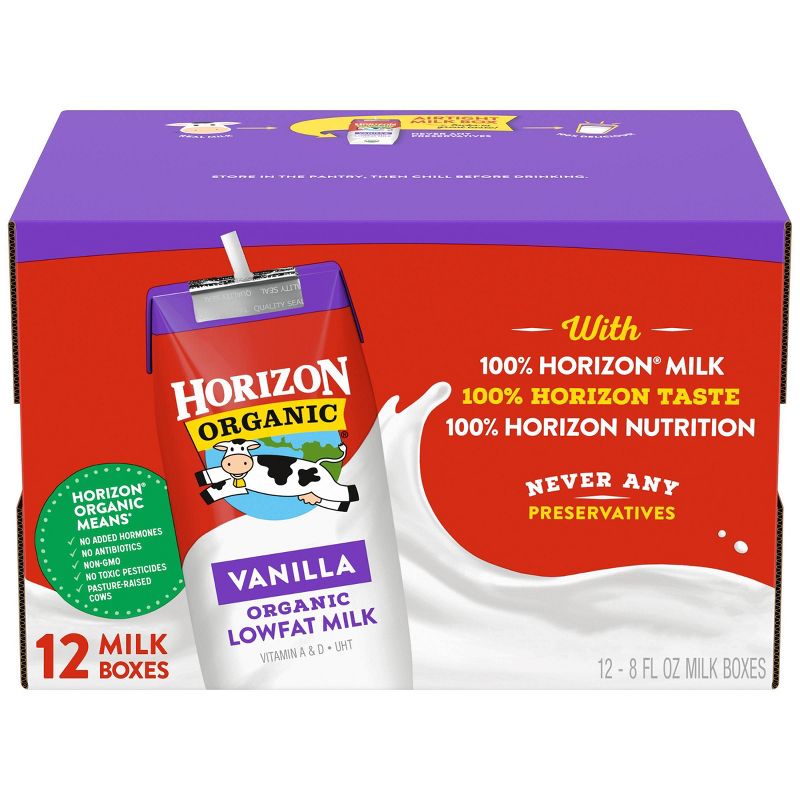 Horizon Organic Vanilla Lowfat Milk - 12ct