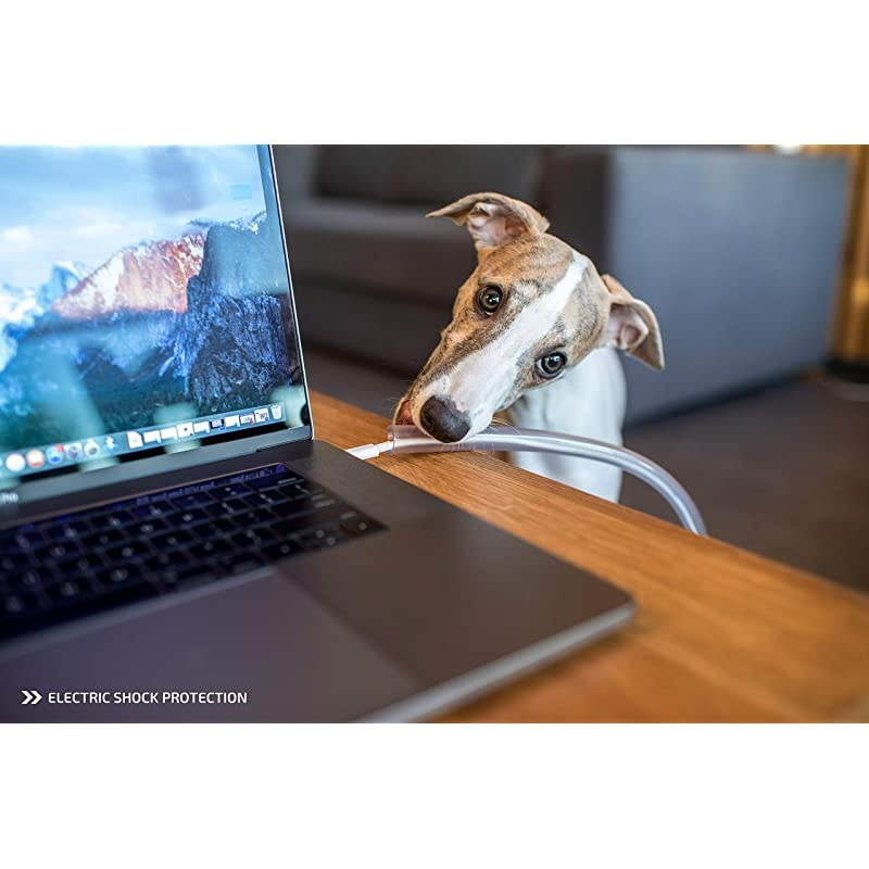 Wire Protector Flexible Cable Sleeve OdorFree Cat amp Dog Chew Proof Electrical Power amp Charger Cord Cover for Lighting Ethernet RCA amp HDMI Cables | 2mm Thick Overfloor Universal Protection