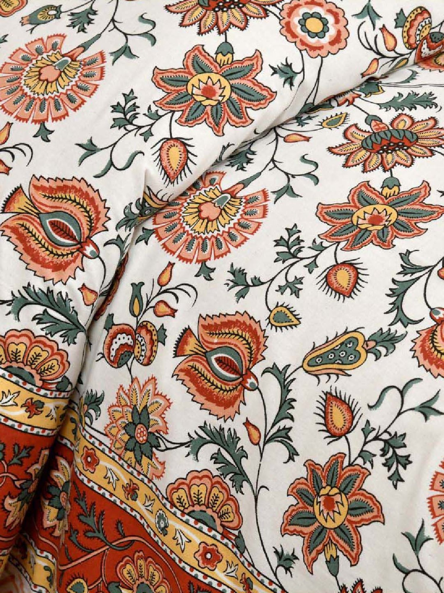 JaipurFabric Honey 180 TC 100% Cotton Creeper Double Bedsheet with 2 Pillow Covers