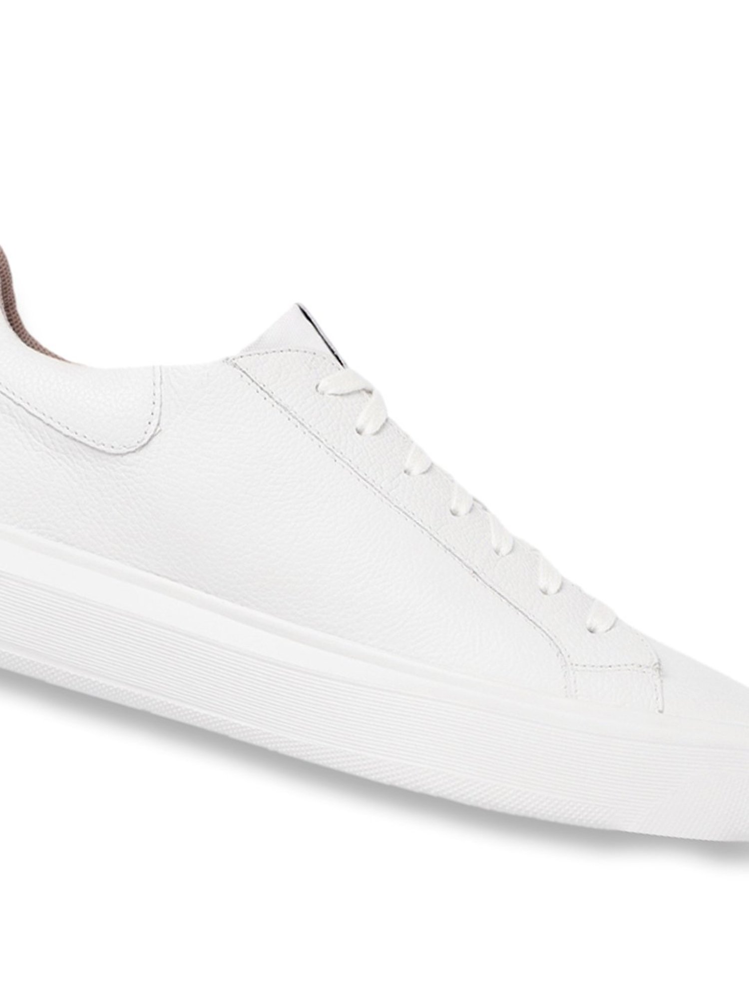 Geox Men's U Deiven White Leather Casual Sneakers
