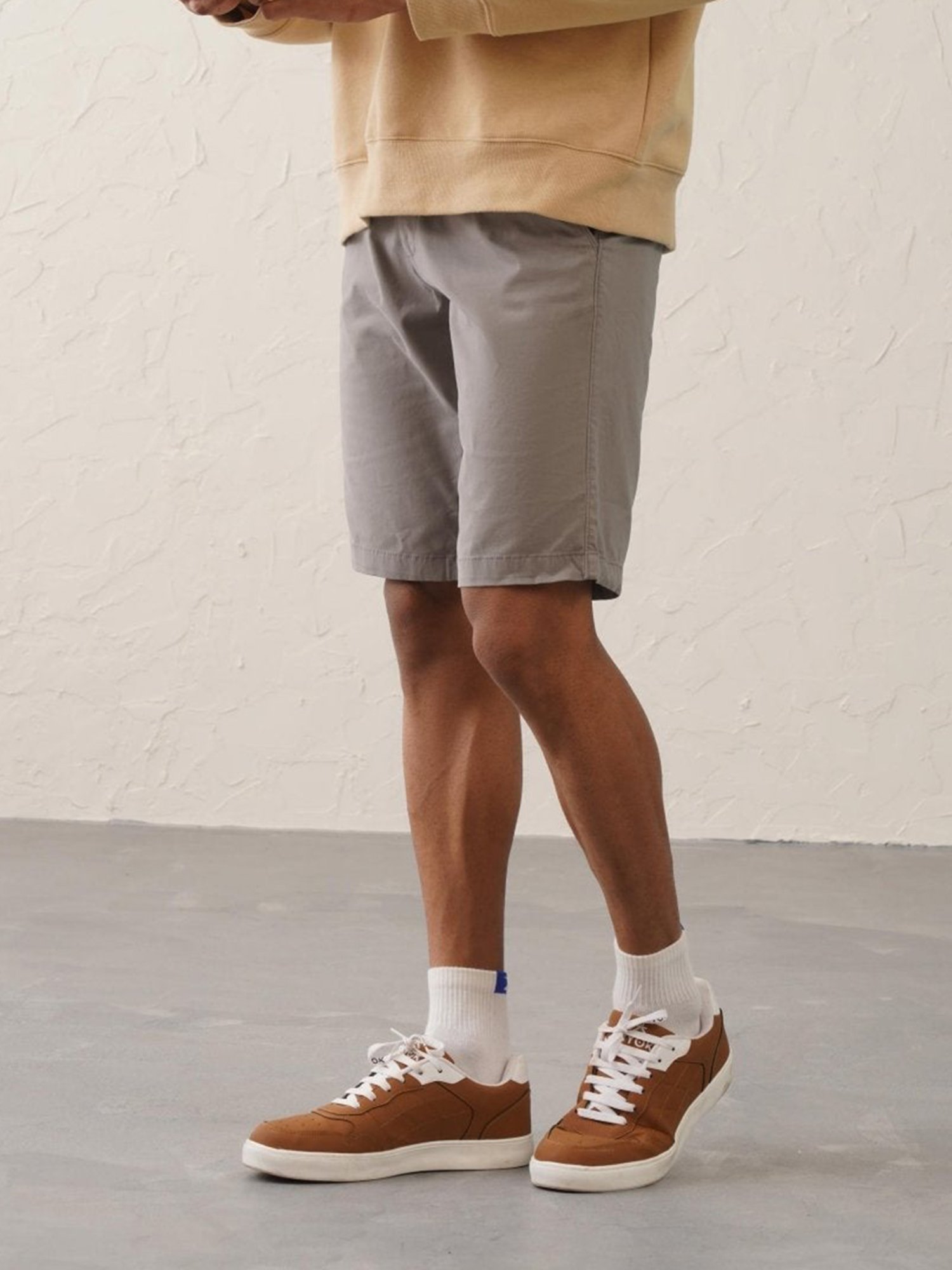 MinusOne Grey Regular Fit Shorts
