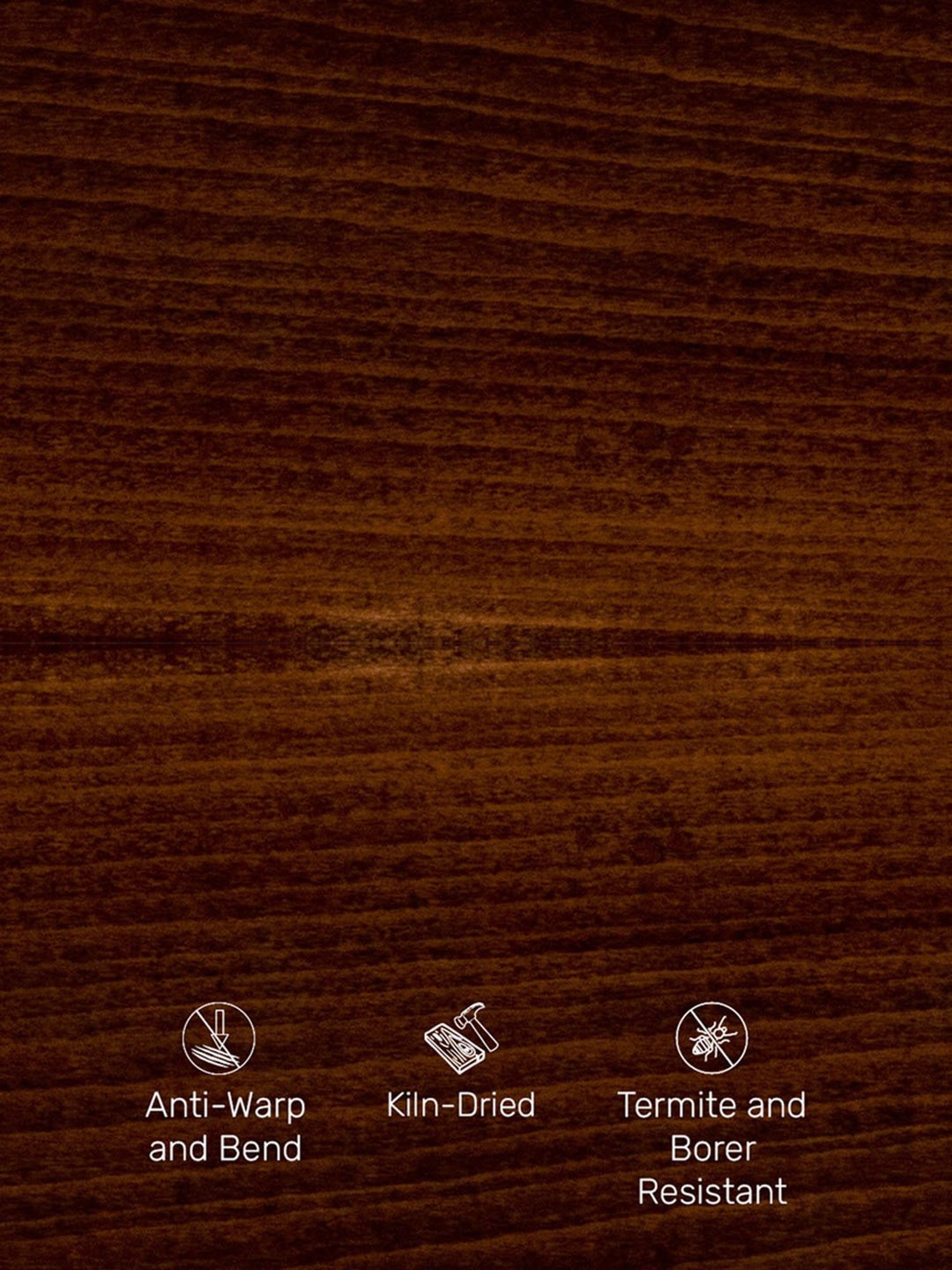 Durian Elmer Mid-Century Modern Dark Brown Solid Wood Bench