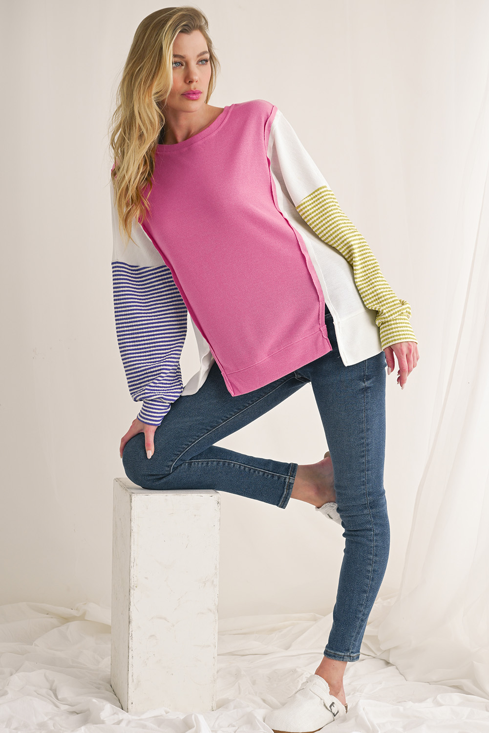 Bohemian Patterned Pullover Long Sleeve Blouse