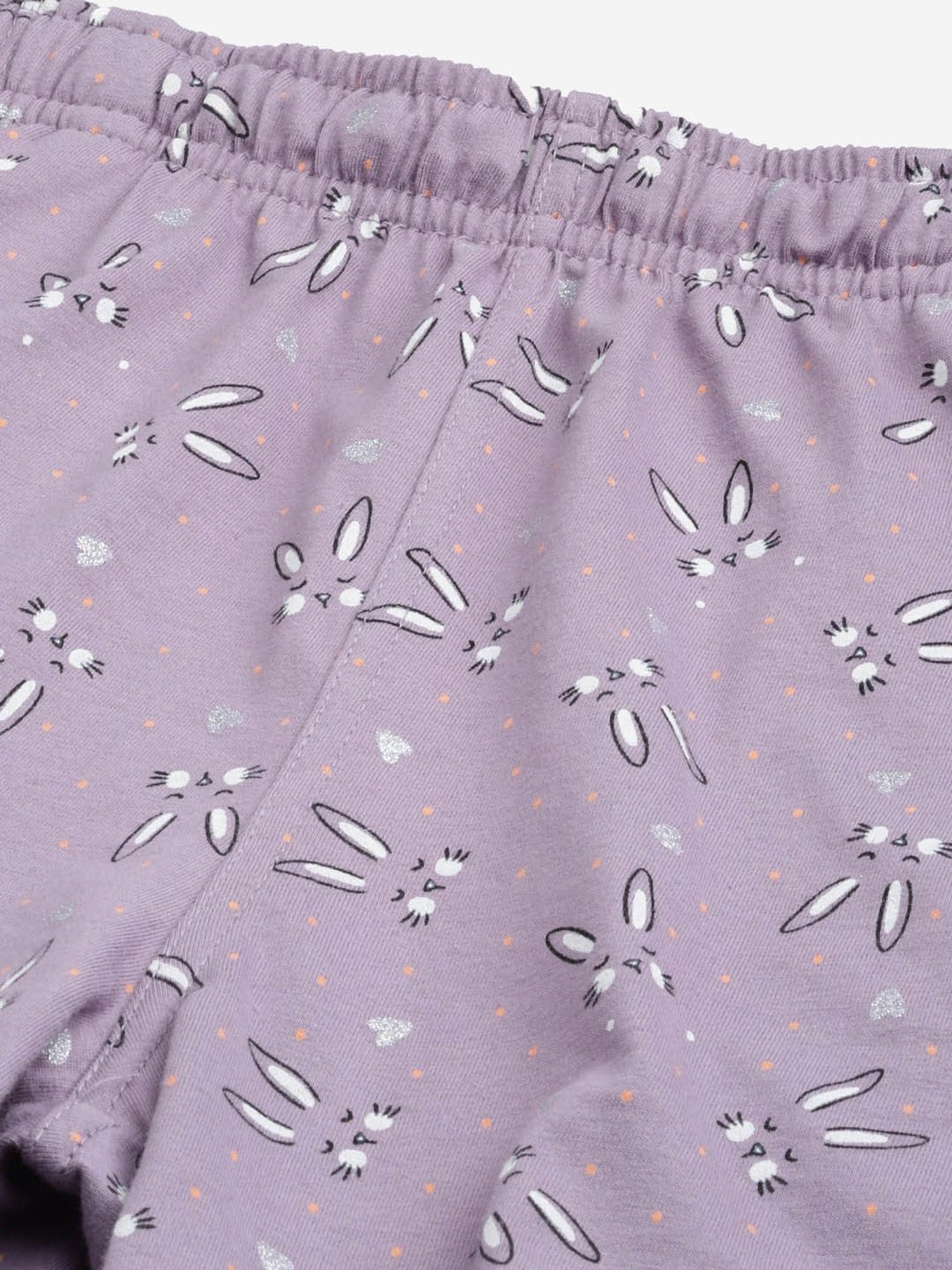 Sweet Dreams Peach & Purple Cotton T-Shirt With Shorts