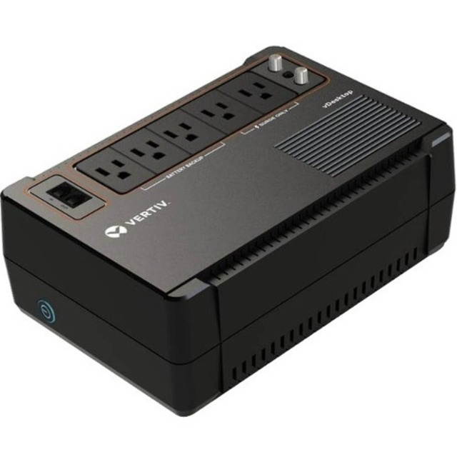 VERTIV VDSK600LV 600VA Wall/Desktop/Floor Mountable UPS - Wall/Desktop/Floor Mountable - 120 V AC Input - 120 V AC Output - 5 x NEMA 5-15R